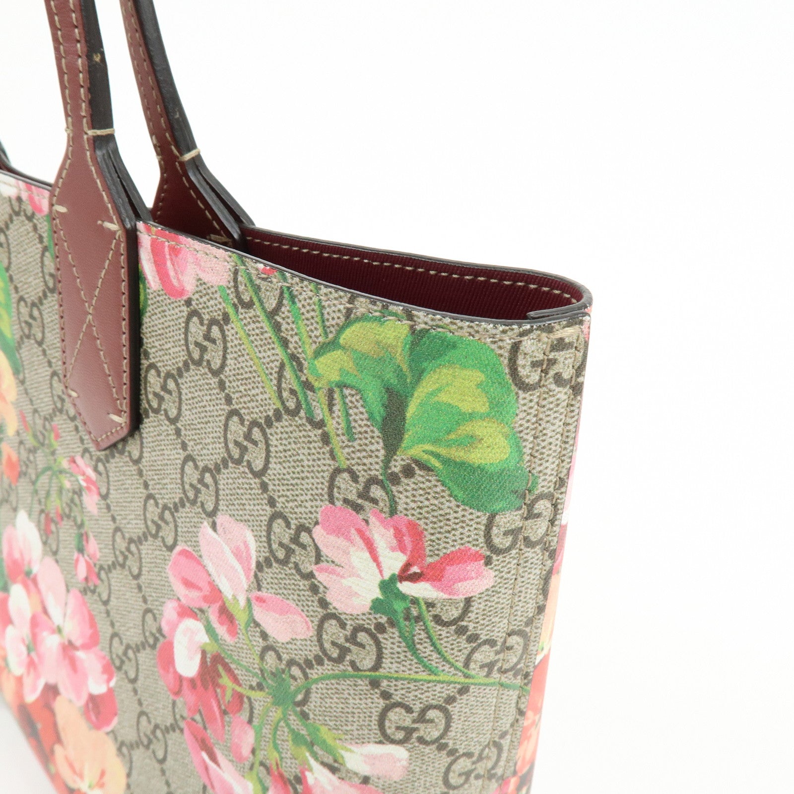 GUCCI GG Blooms GG Supreme Reversible Tote Shoulder bag 372613