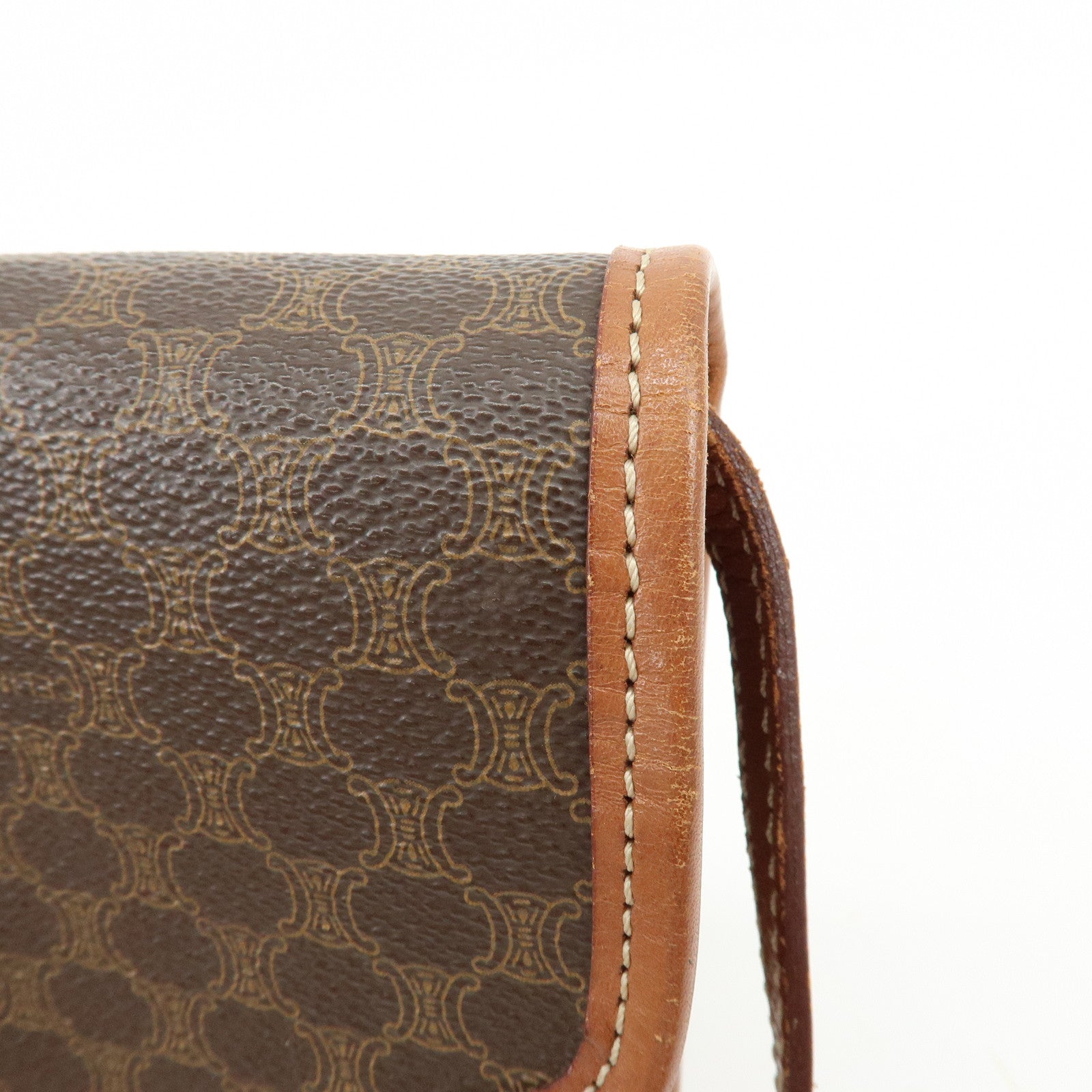 CELINE Macadam PVC Leather Shoulder Bag Crossbody Bag Brown