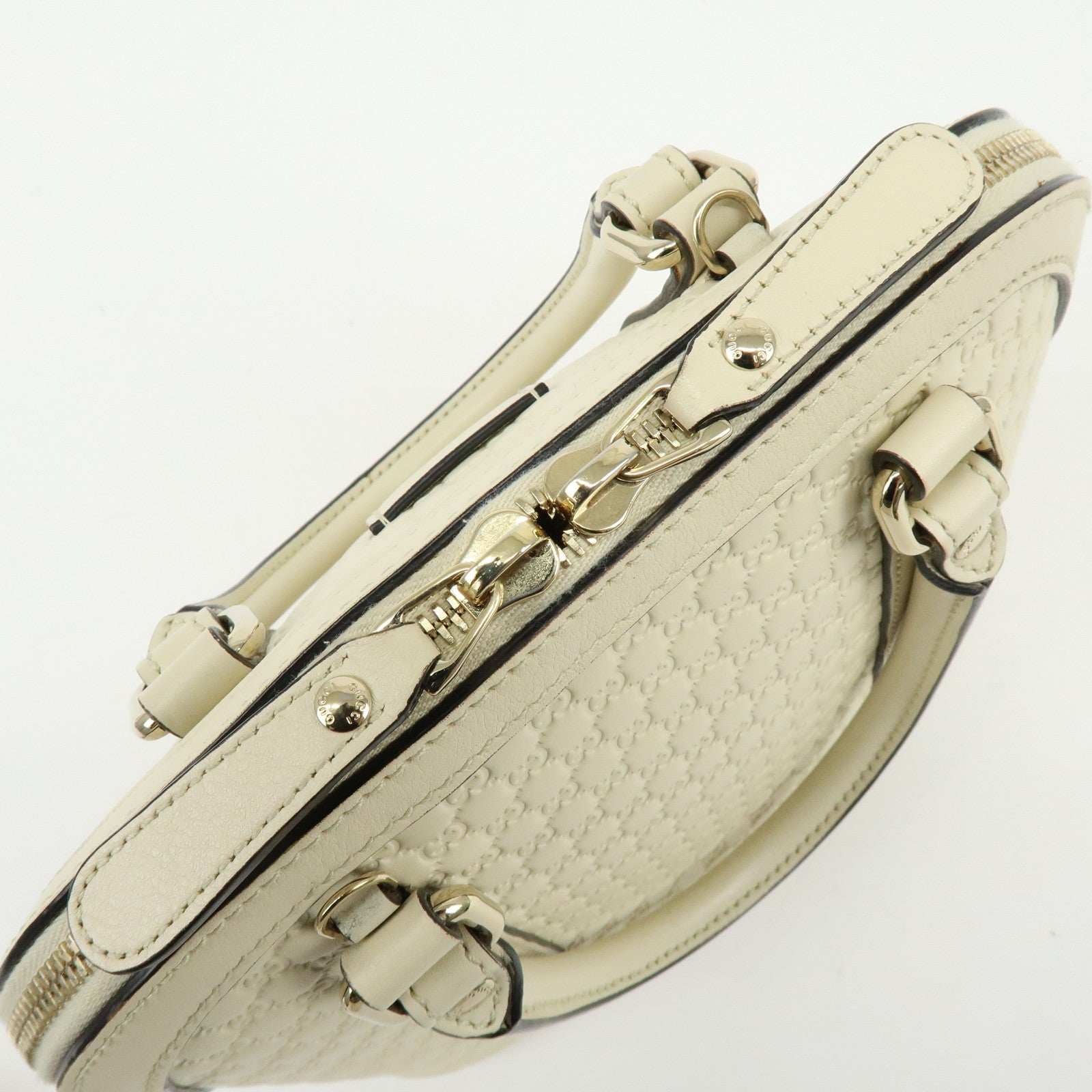 GUCCI Micro Guccissima Leather 2WAY Bag Hand Bag Ivory 449654