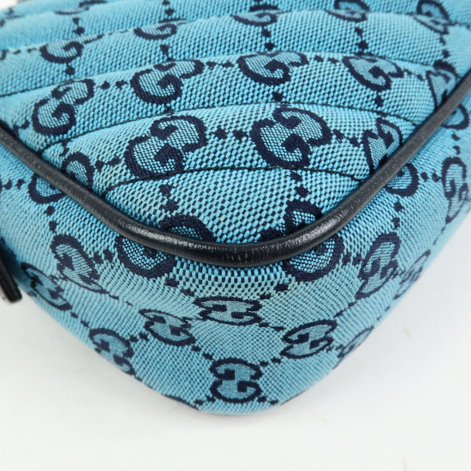 GUCCI GG Marmont Shoulder Bag Crossbody Bag Blue Dark Navy 447632