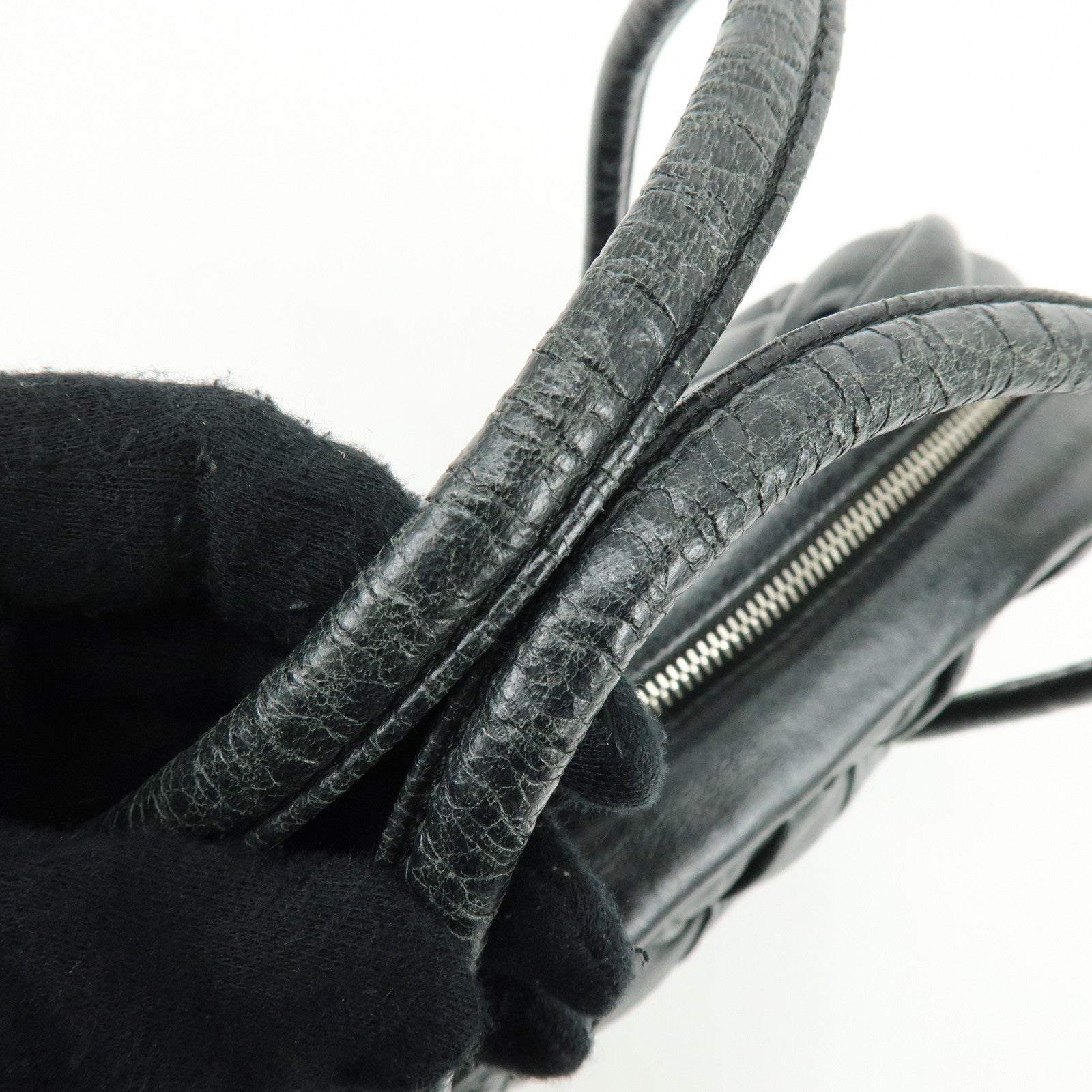 BALENCIAGA The Matelasse Leather Hand Bag Mini Boston Bag 182089
