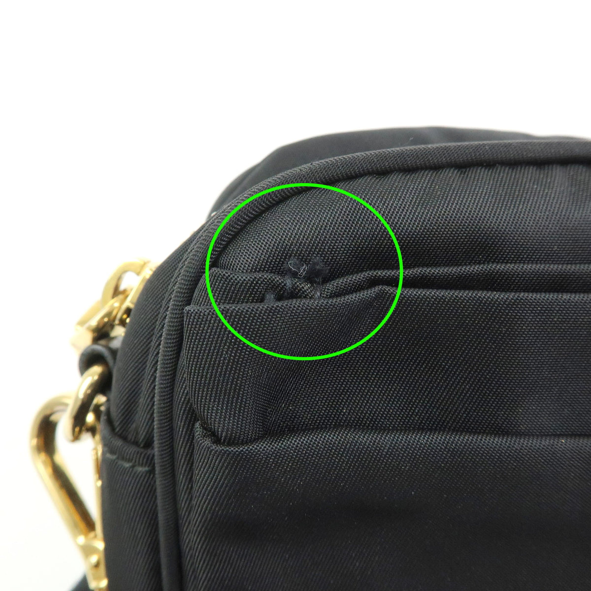 PRADA Nylon Leather Mini Shoulder Bag Crossbody Bag Black