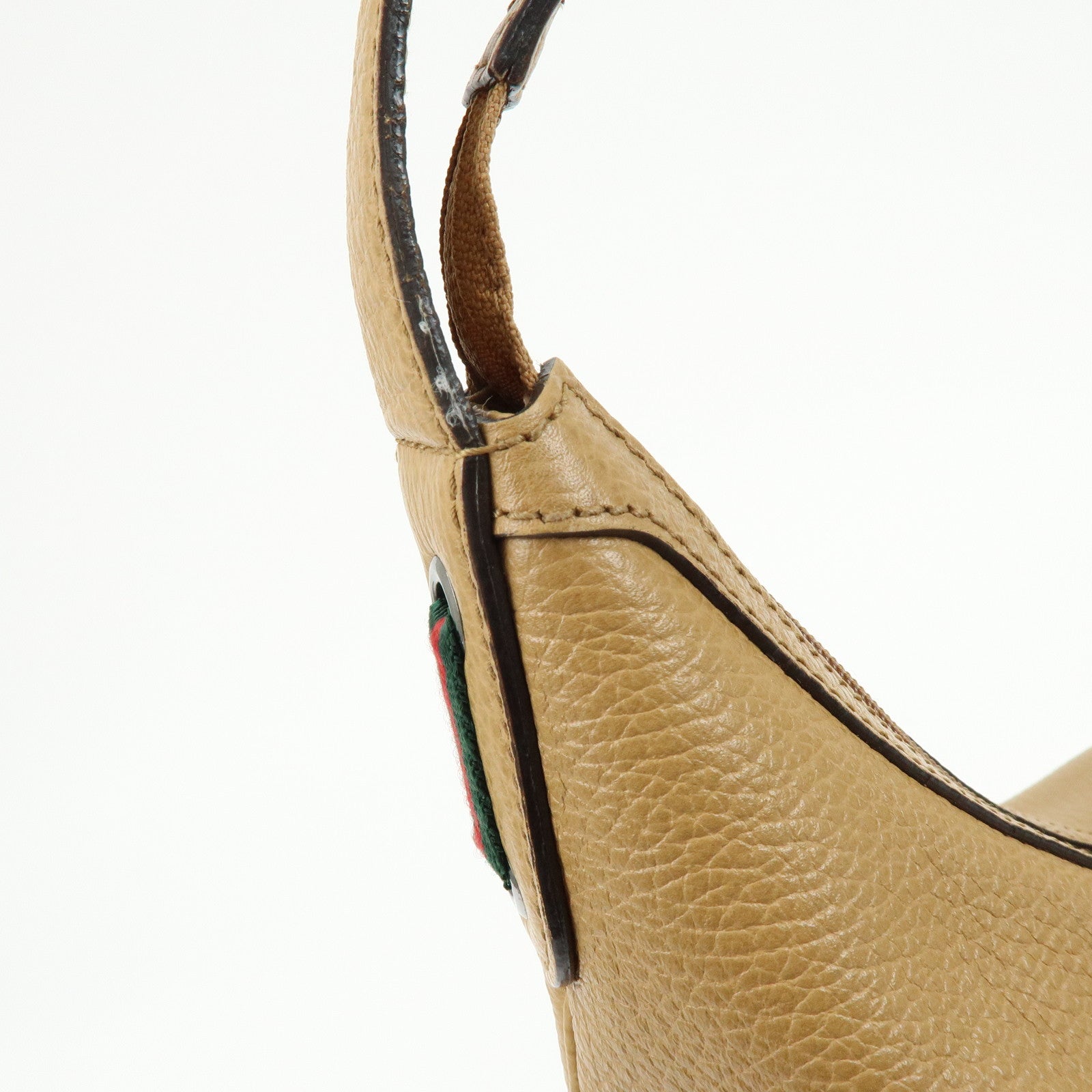 GUCCI Sherry Leather Shoulder Bag Hand Bag Beige 293596
