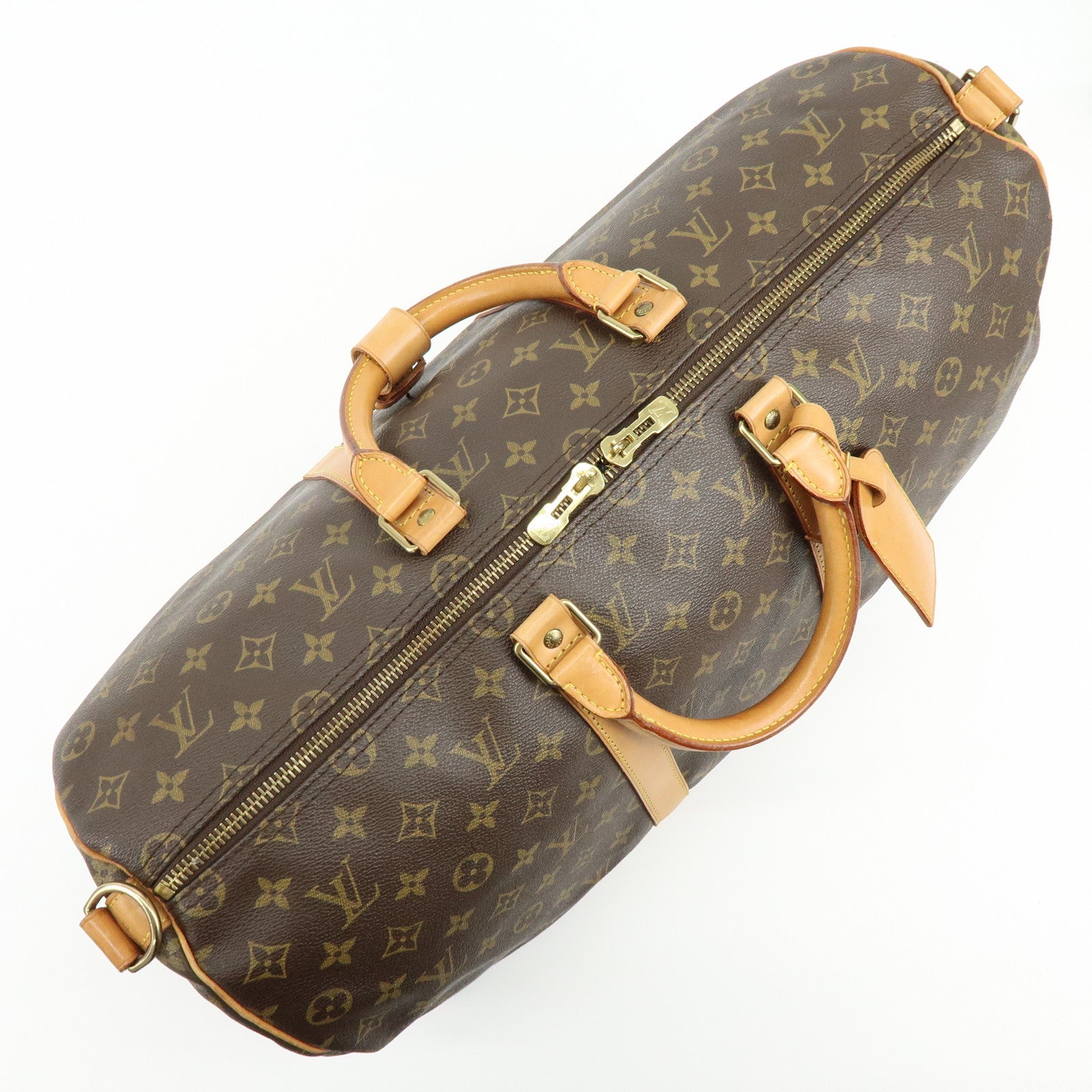 Louis Vuitton Monogram Keep All Bandouliere 50 Boston Bag Brown M41416