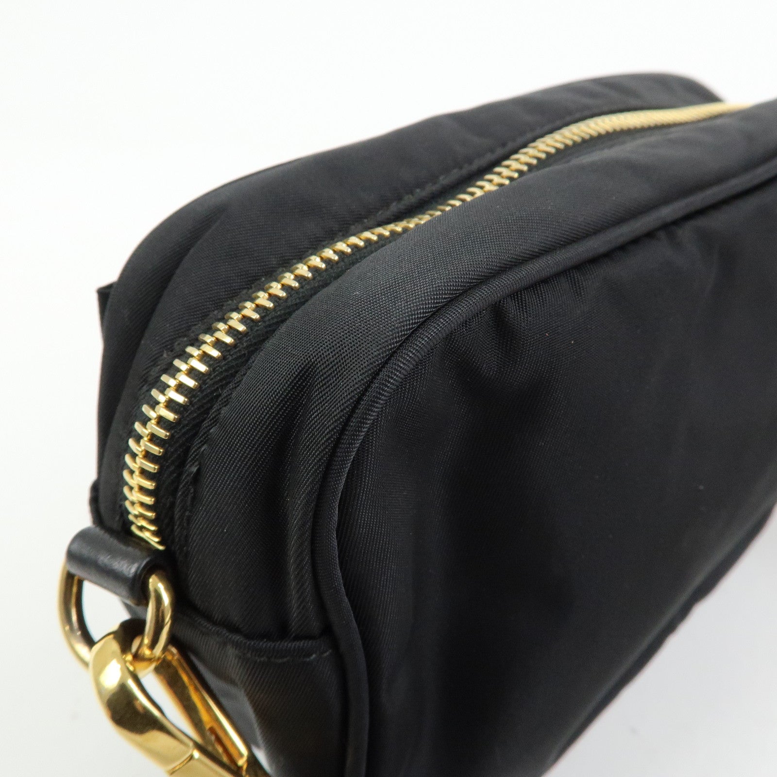 PRADA Nylon Leather Mini Shoulder Bag Crossbody Bag Black