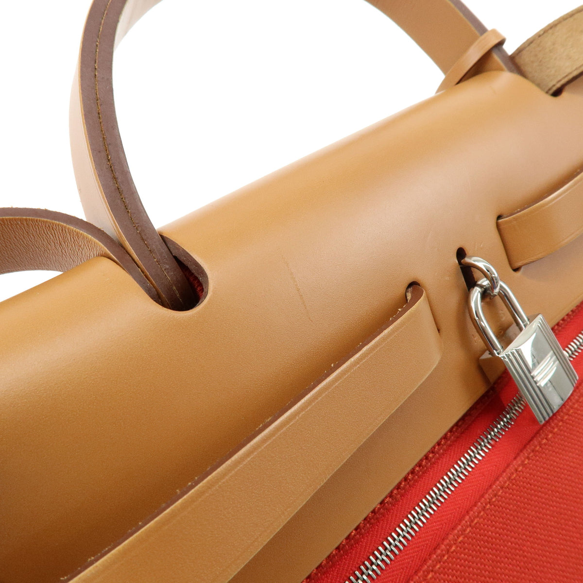 HERMES Toile Militaire Herbag Zip PM  2Way Bag T Stamped Sanguine