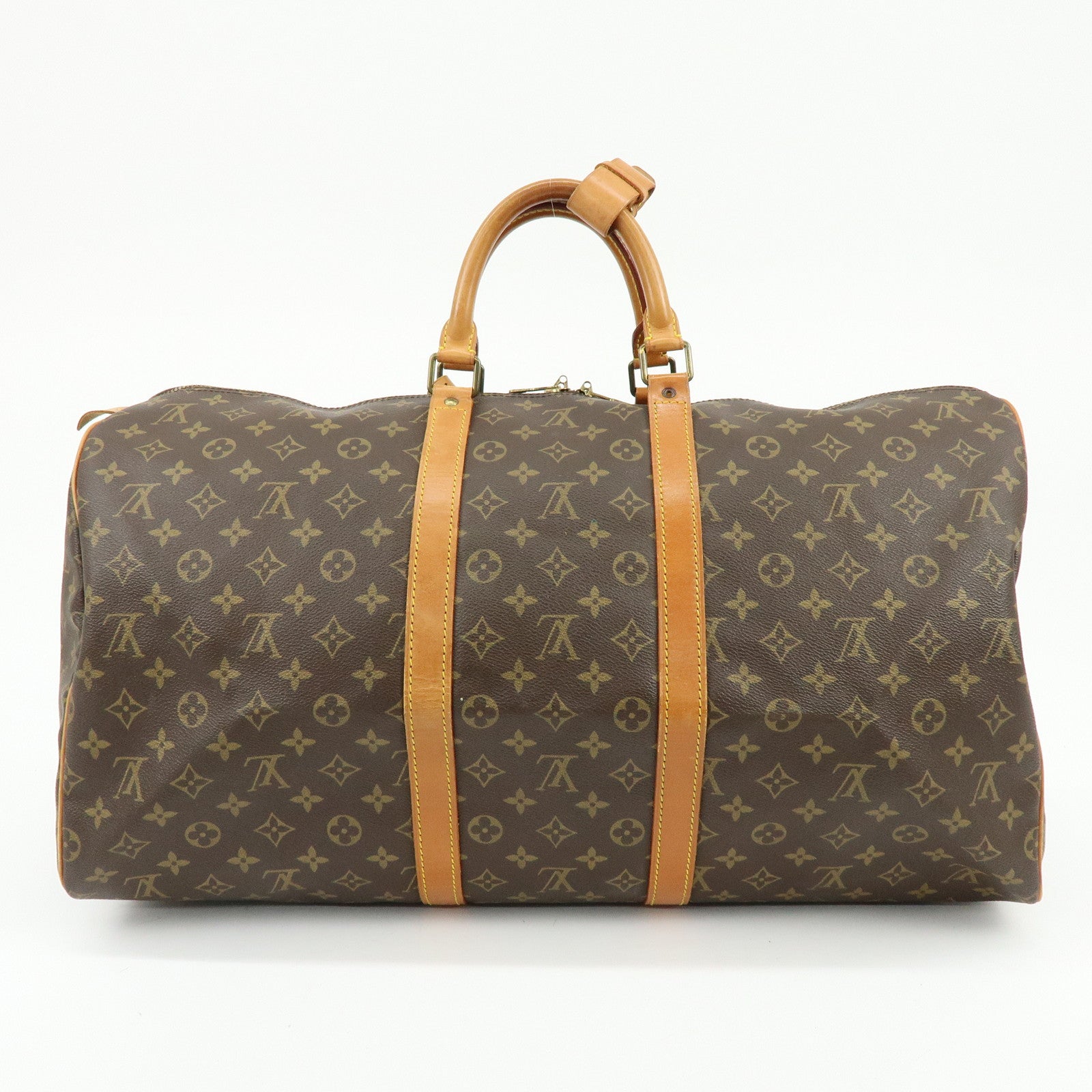 Louis Vuitton Monogram Keep All Bandouliere 55 Boston Bag Brown M41414