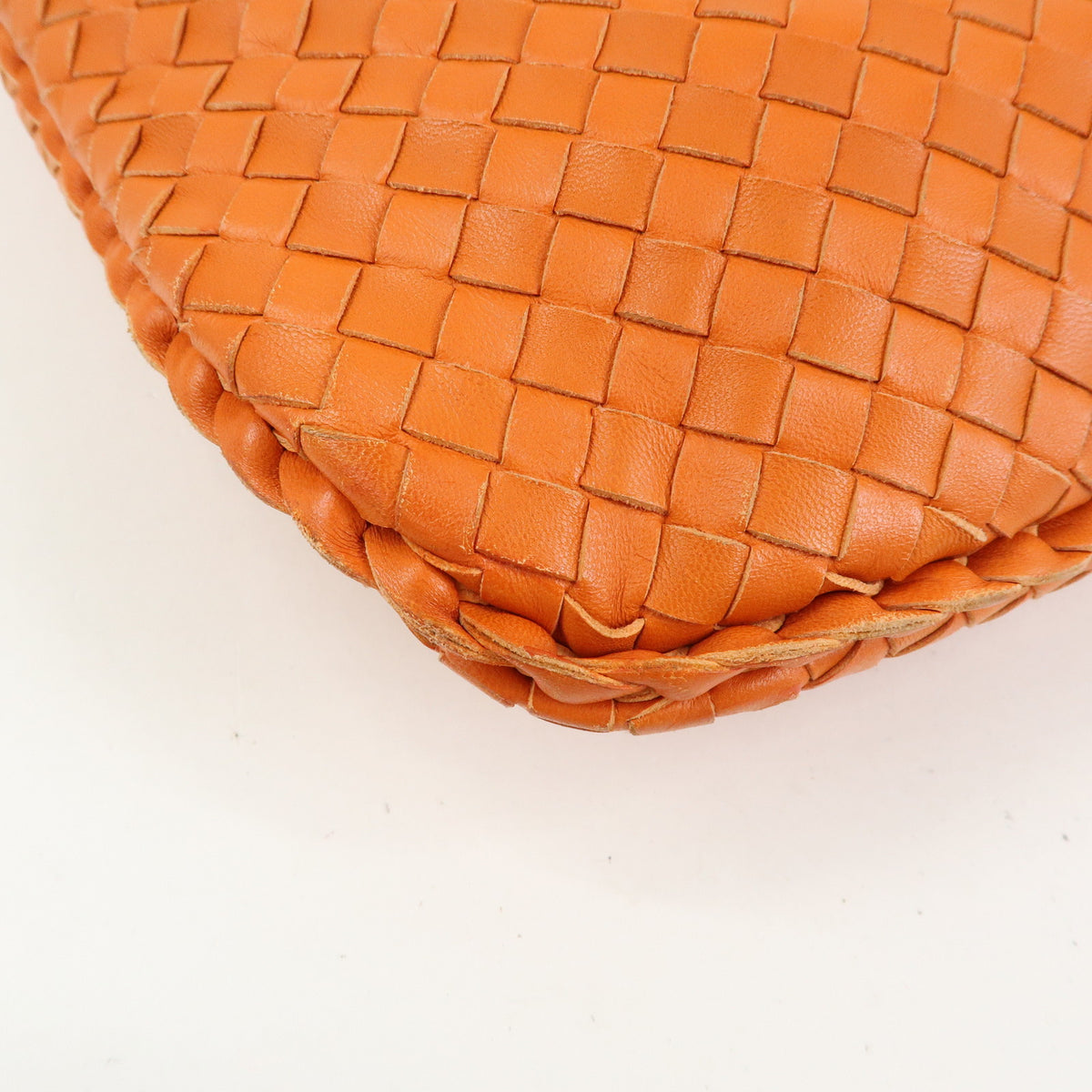 BOTTEGA VENETA Hobo Intrecciato Leather Shoulder Bag Orange 115653