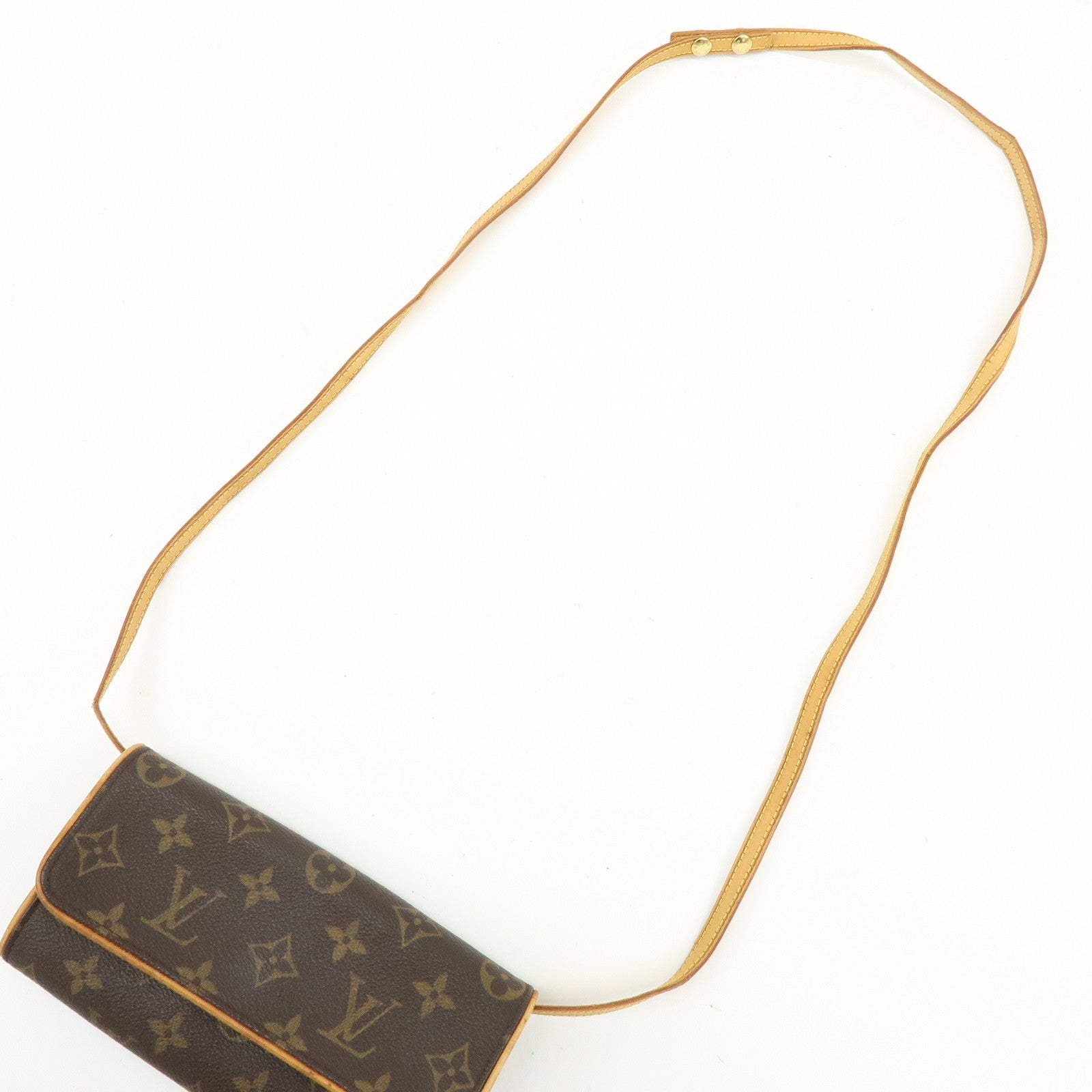 Louis Vuitton Monogram Pochette Twin PM Shoulder Bag Brown M51854
