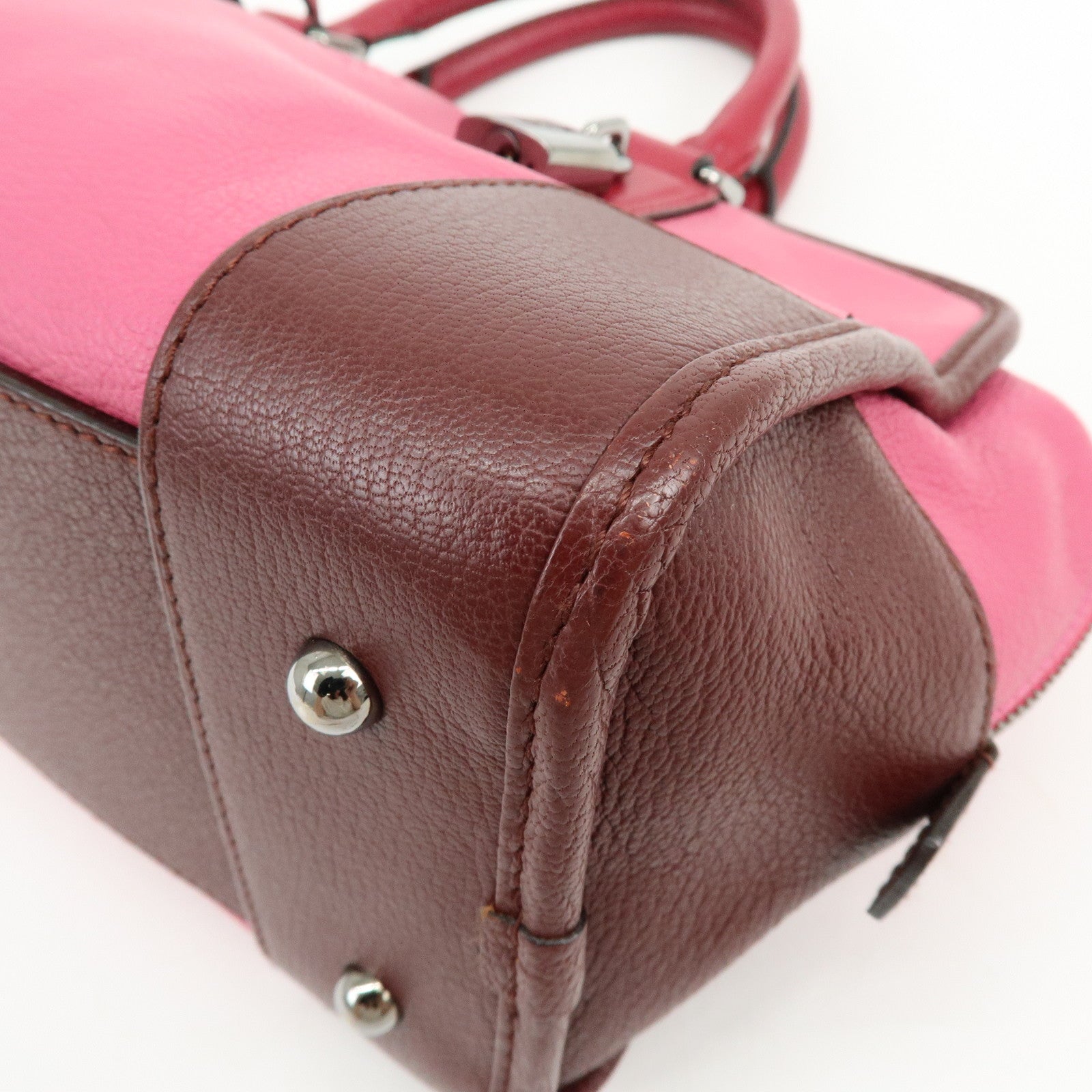 LOEWE Anagram Leather Amazona 28 Hand Bag Boston Bag Pink