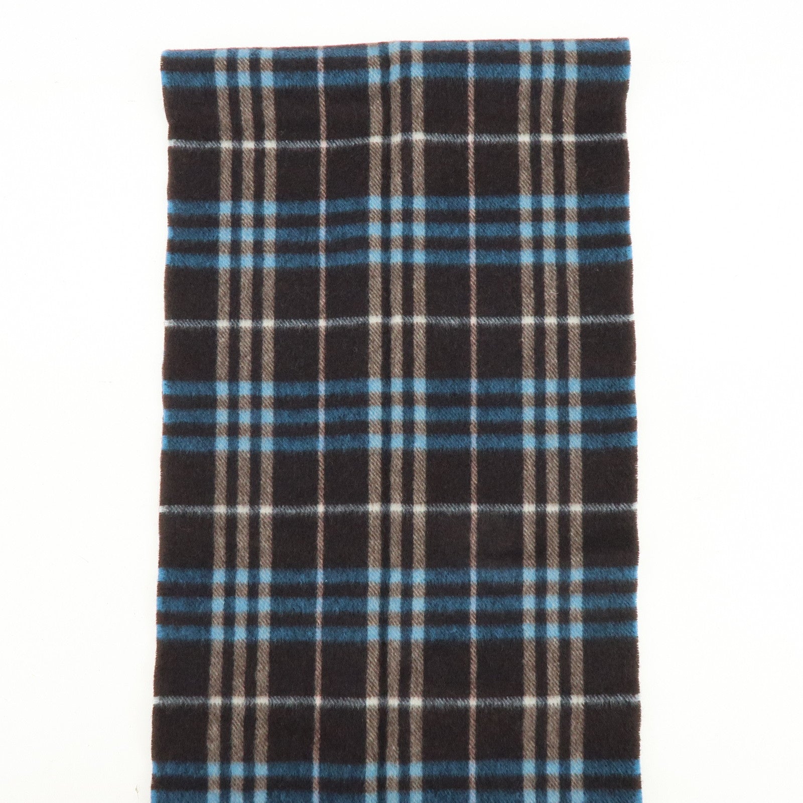 BURBERRY BLUE LABEL Wool 100% Scarf Dark Brown Blue