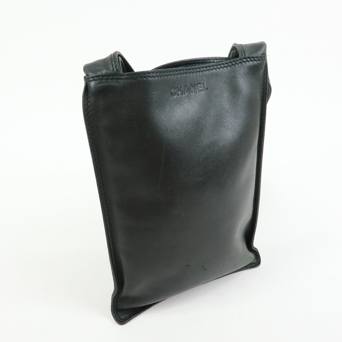 CHANEL Lamb Skin Shoulder Bag Crossbody Bag Black