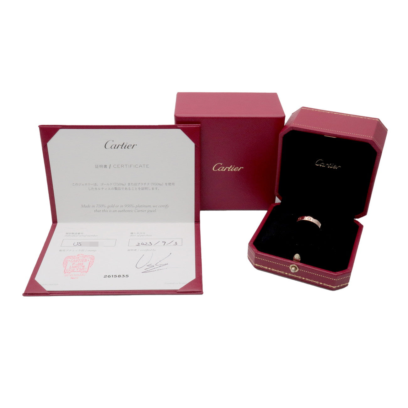 Cartier Mini Love 1P Diamond Ring K18 750PG #53 US6.5 EU53 HK14