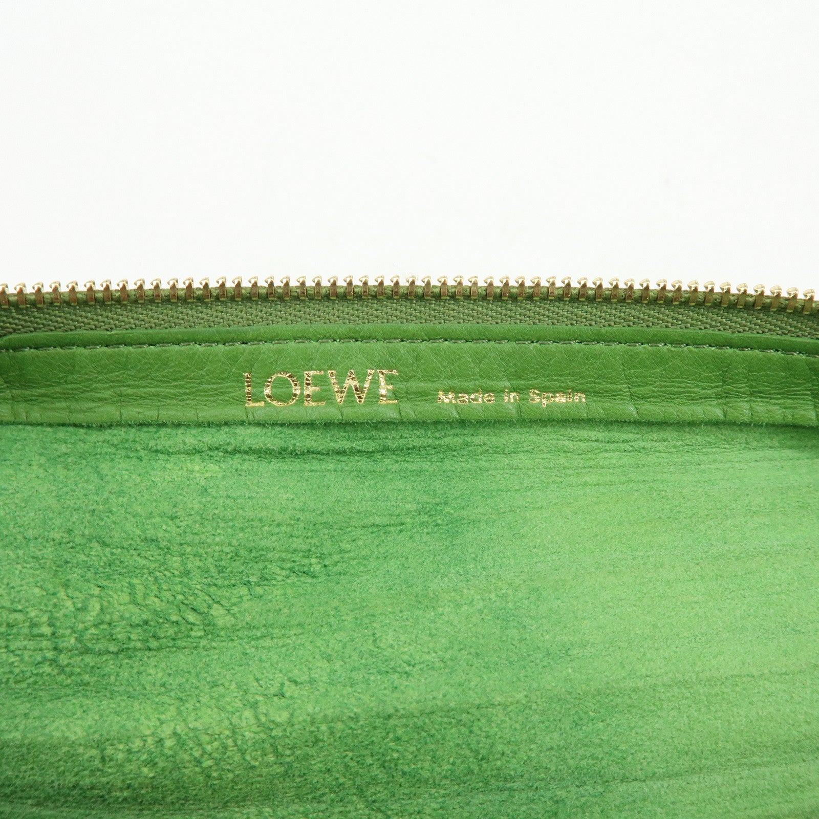 LOEWE Anagram Nappa Leather Shoulder Bag Bracelet Pouch Green