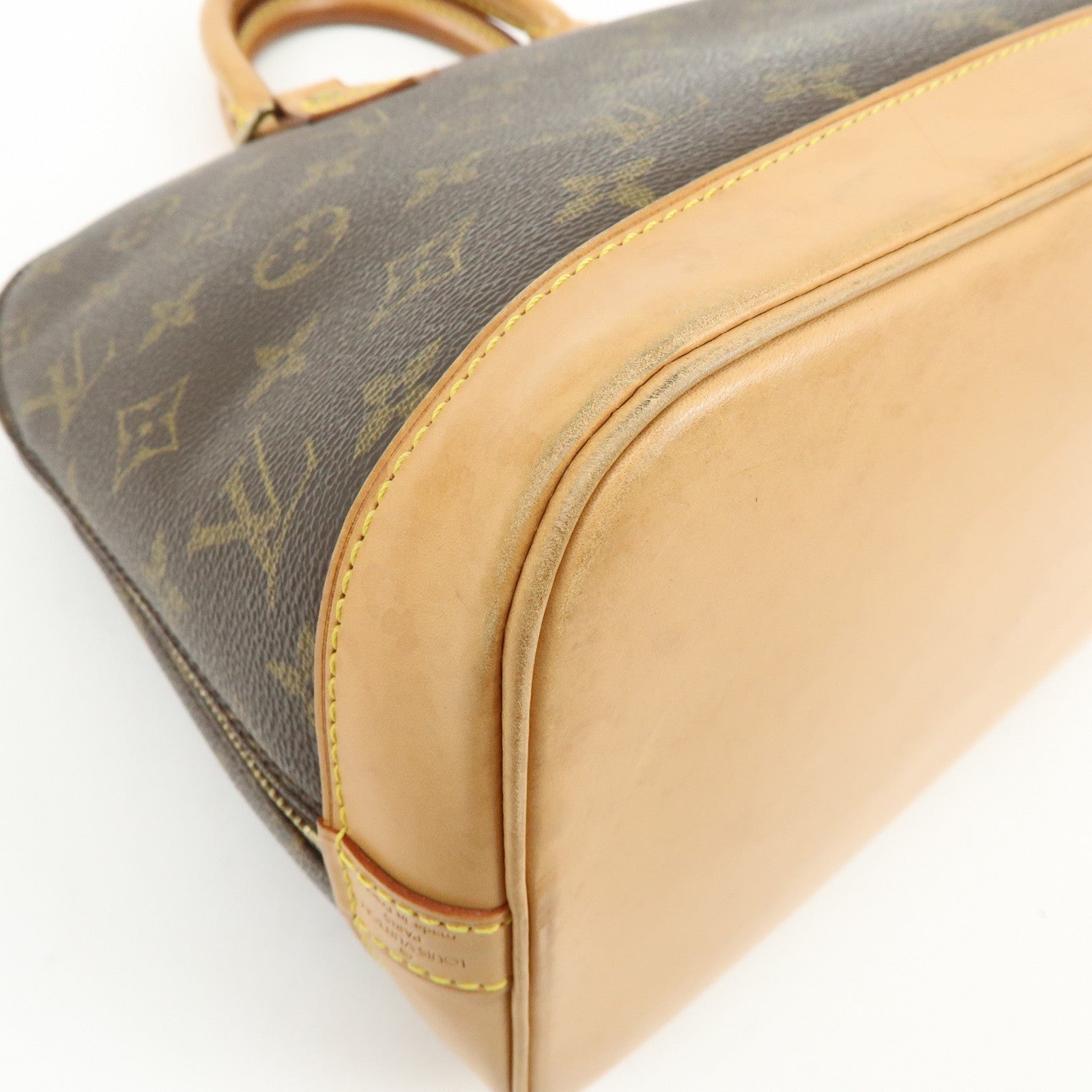 Louis Vuitton Monogram Alma PM Canvas Leather Hand Bag Brown M51130