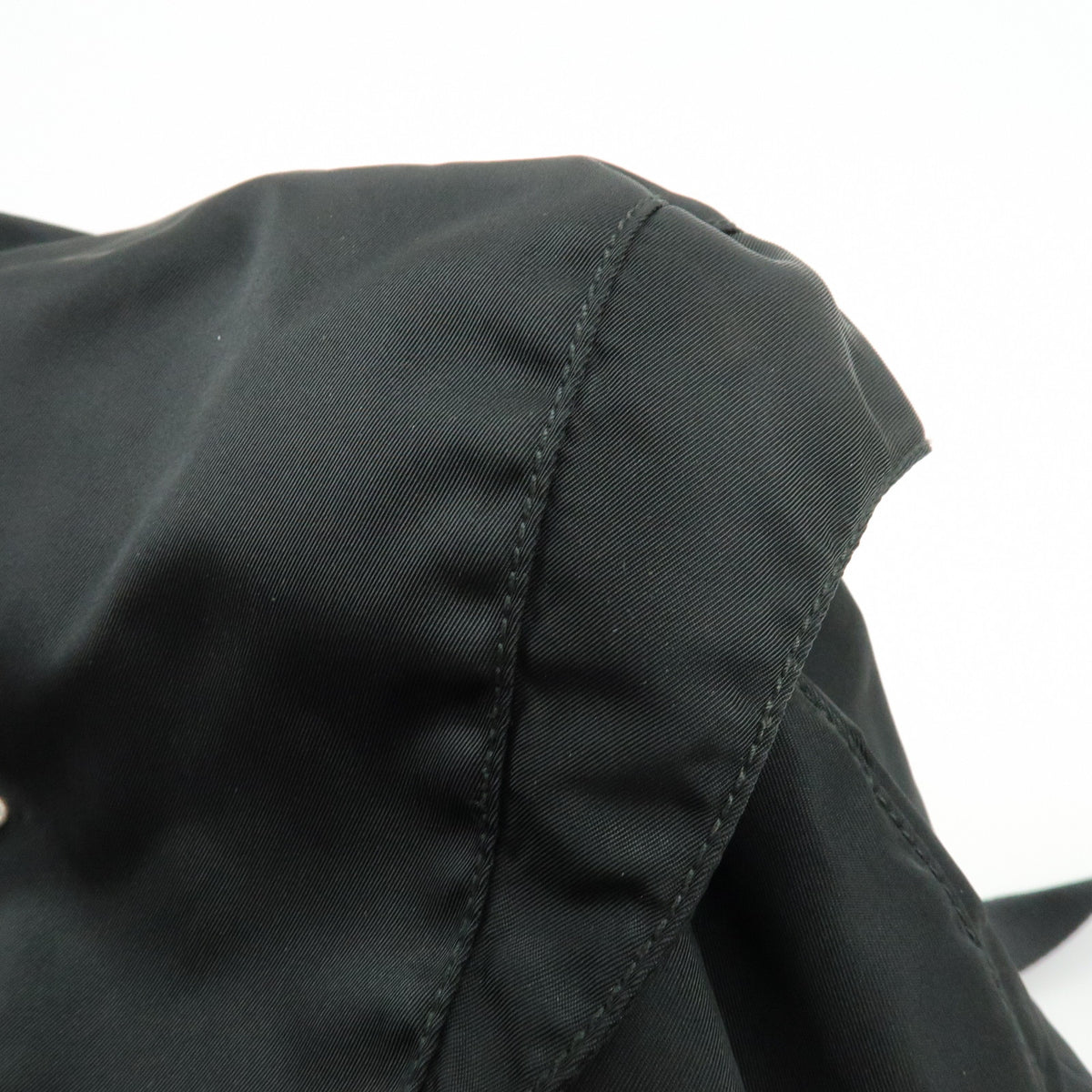 PRADA Triangle Logo Nylon Leather Backpack Rucksack Black BZ2811