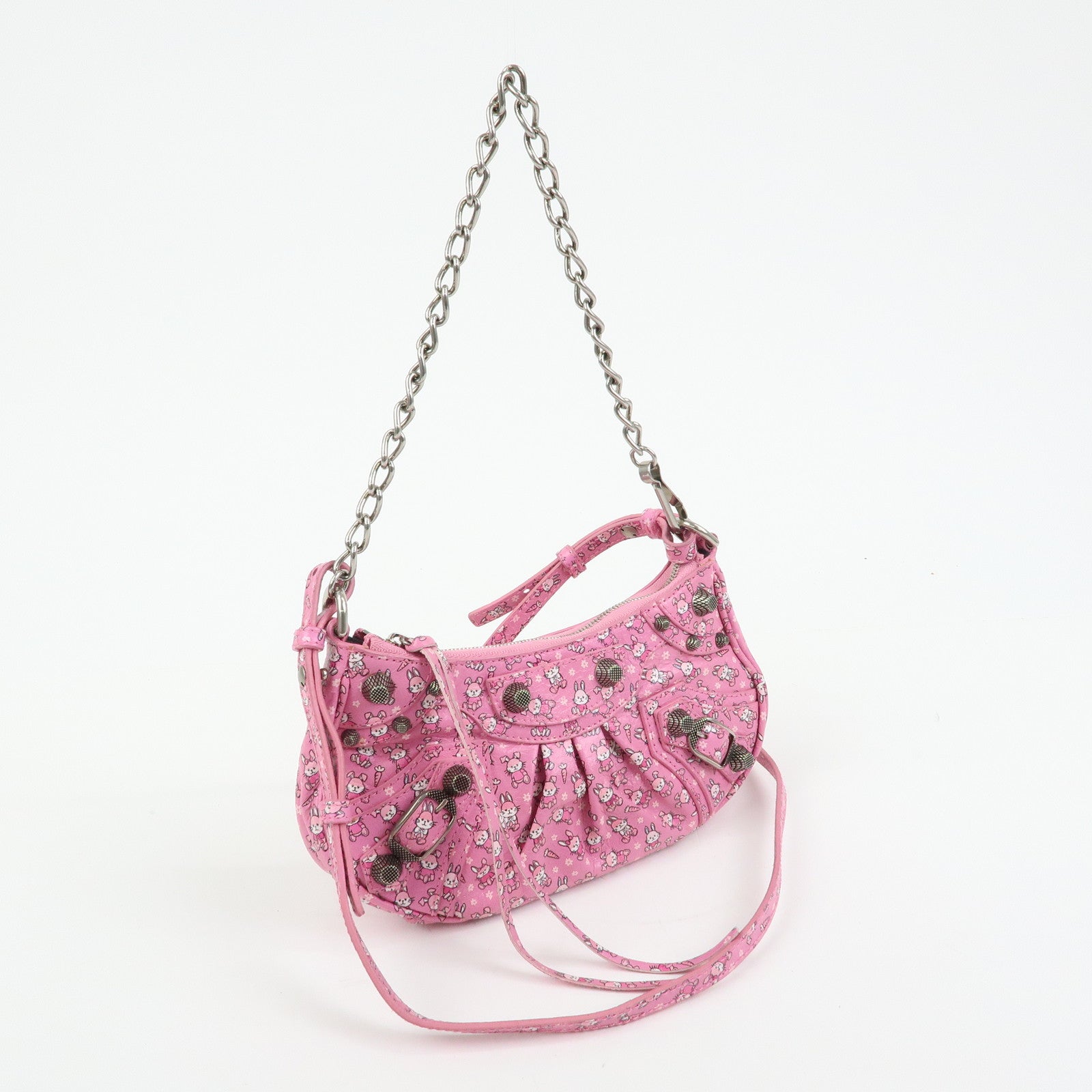 BALENCIAGA Le Cagole Mini Rabbit Pattern Leather Shoulder Bag 695814