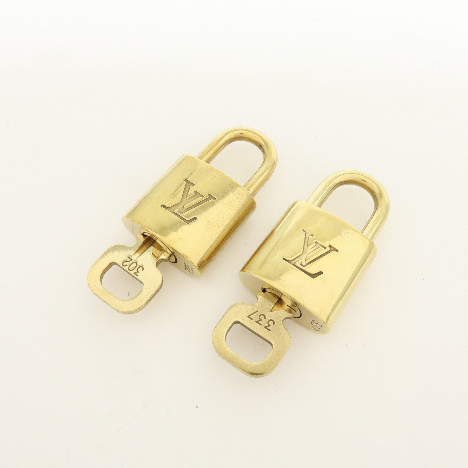 Louis Vuitton Lot of 10 Metal Lock & Key Cadena Key Lock Gold