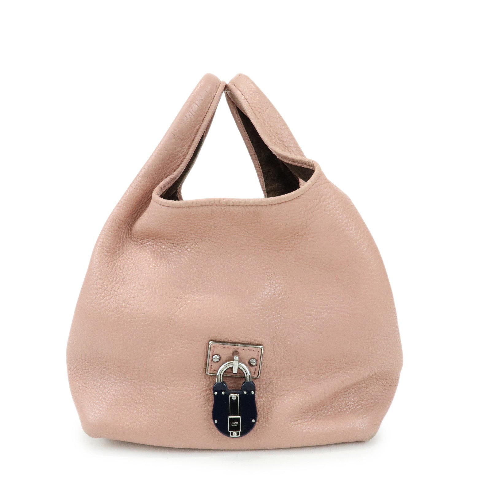 LOEWE Calle PM Leather Hand Tote Bag Bear Lock Charm Pink
