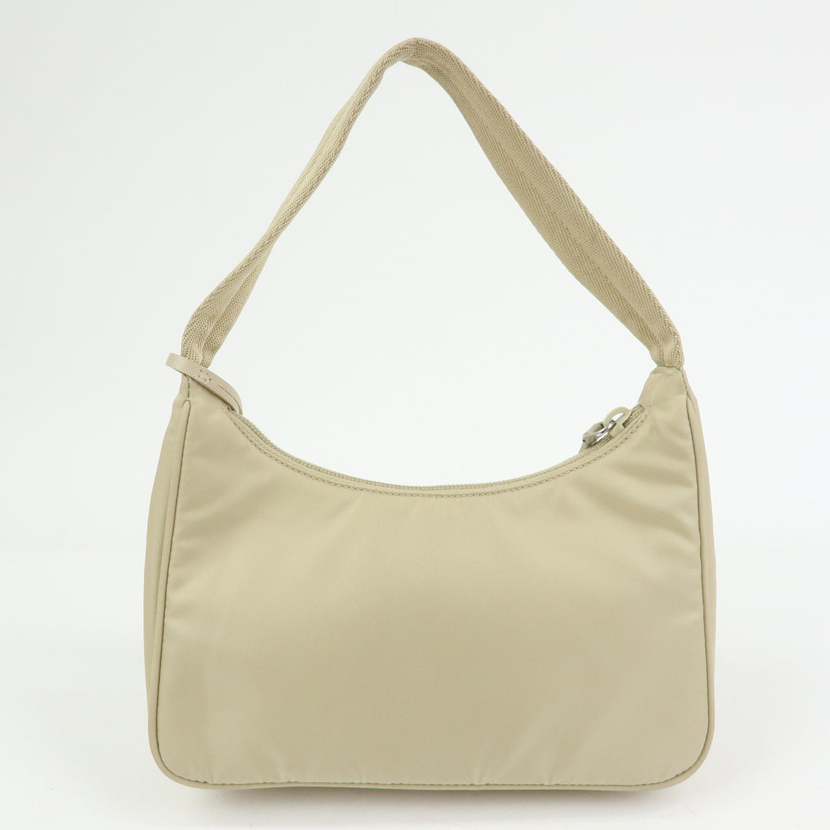 PRADA Triangle Logo Nylon Hand Bag Shoulder Bag Ivory 1NE515