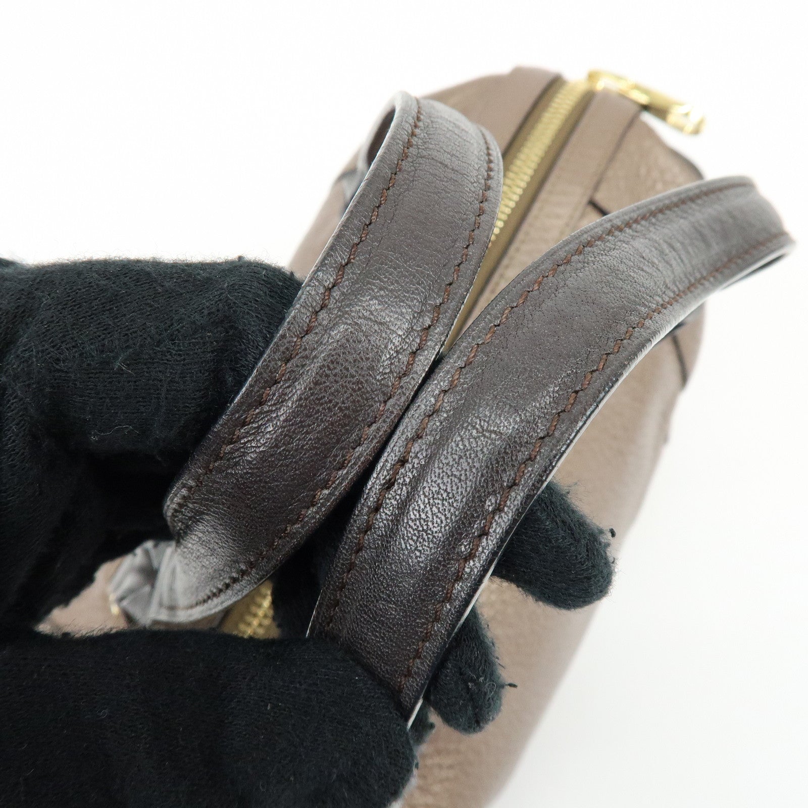 LOEWE Anagram Leather 2Way Bag Hand Bag Boston Bag Bronze
