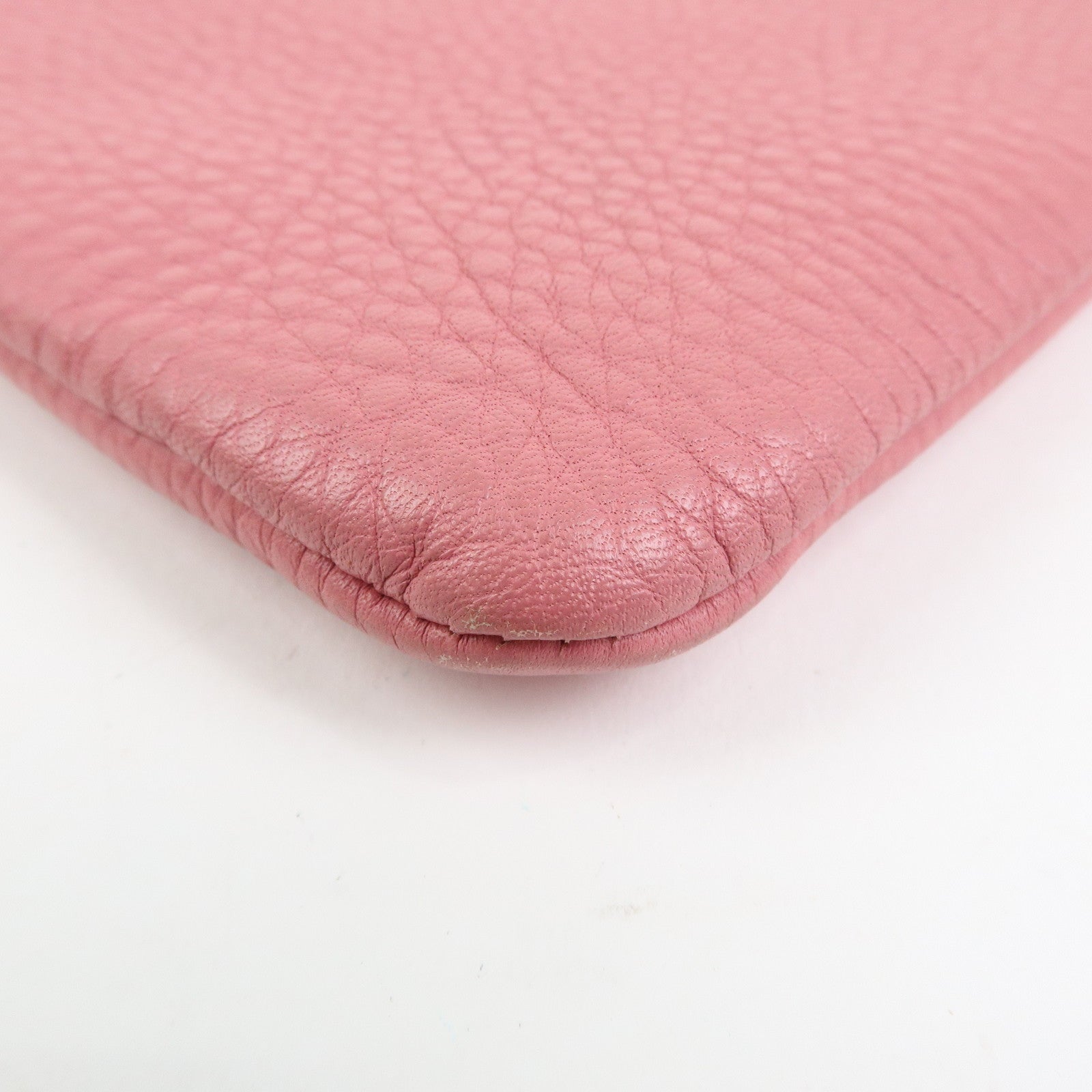GUCCI Bamboo Leather Clutch Bag Pouch Tassel Charm Pink 376858