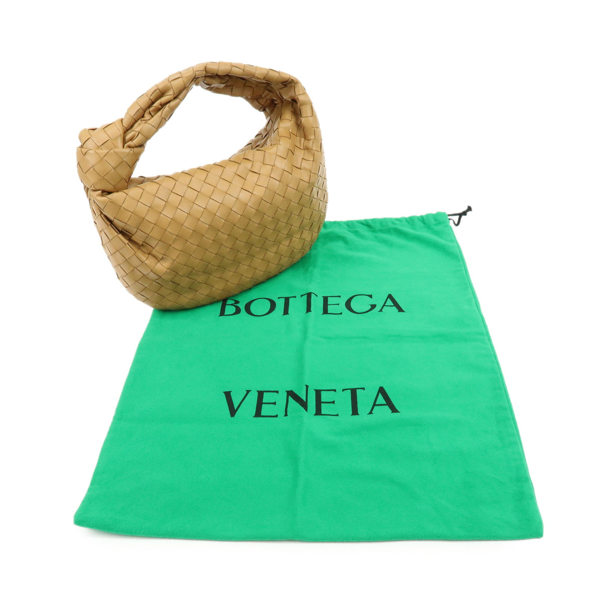 BOTTEGA VENETA Jodie Medium Intrecciato Leather Shoulder Bag Camel