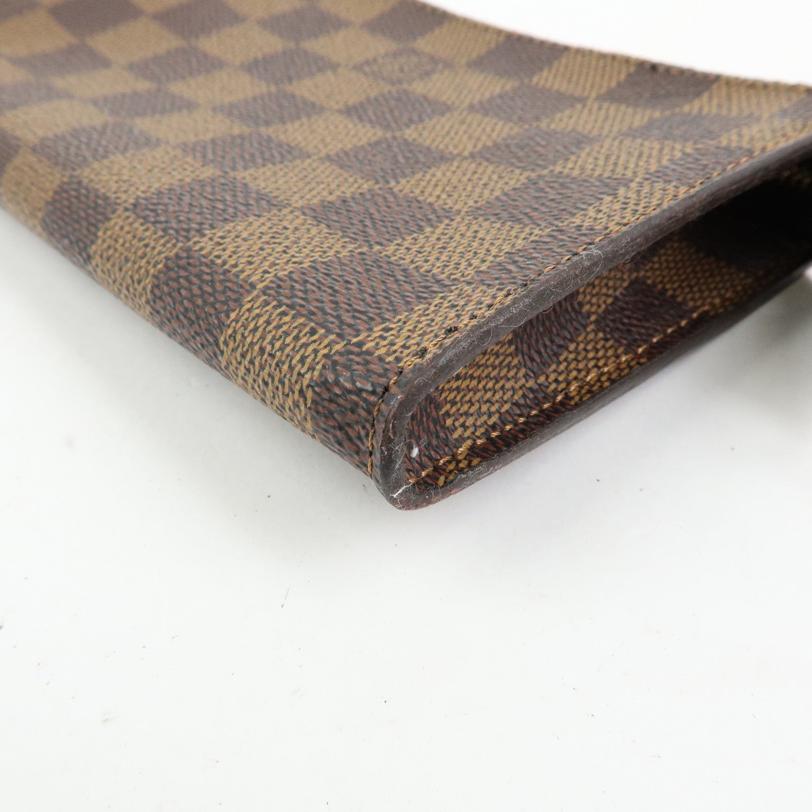 Louis Vuitton Damier Ebene Canvas Leather Pouch for Marais Bag Brown