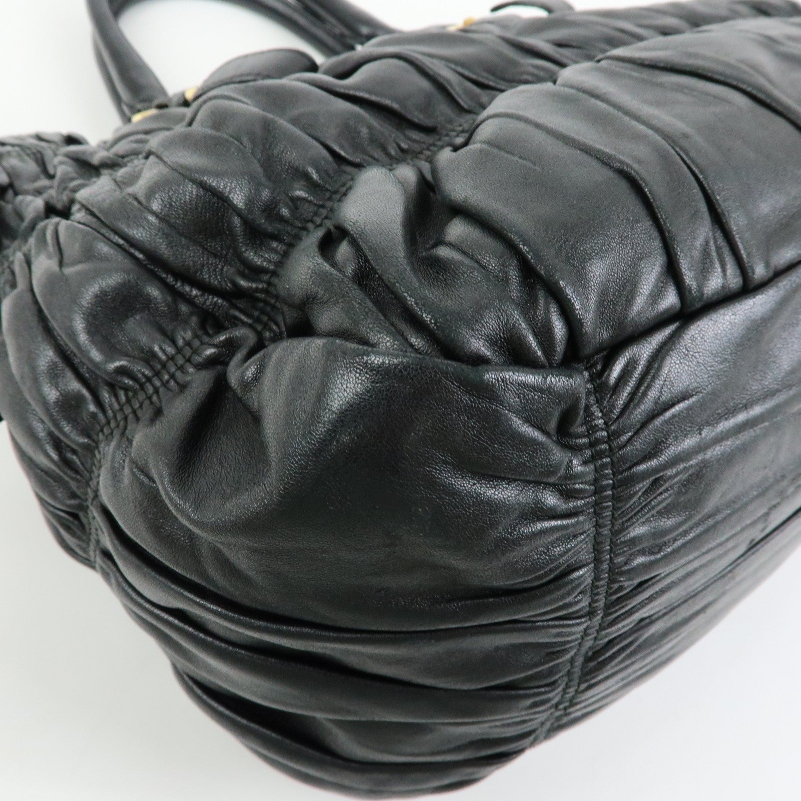 PRADA Logo Nappa Leather 2Way Bag Hand Bag Shoulder Bag Black