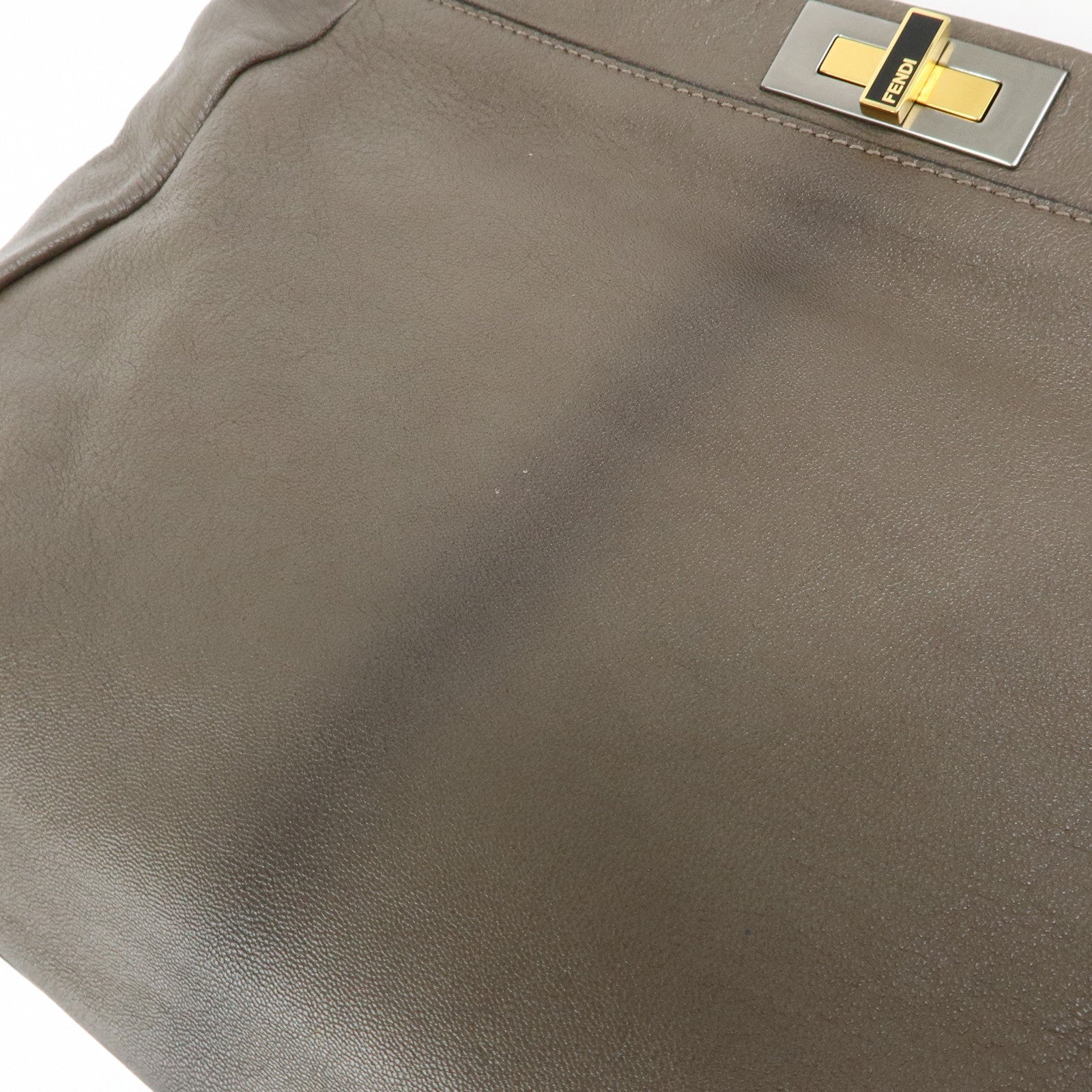 FENDI Peekaboo Large Leather 2Way Bag Shoulder Bag Brown 8BN210