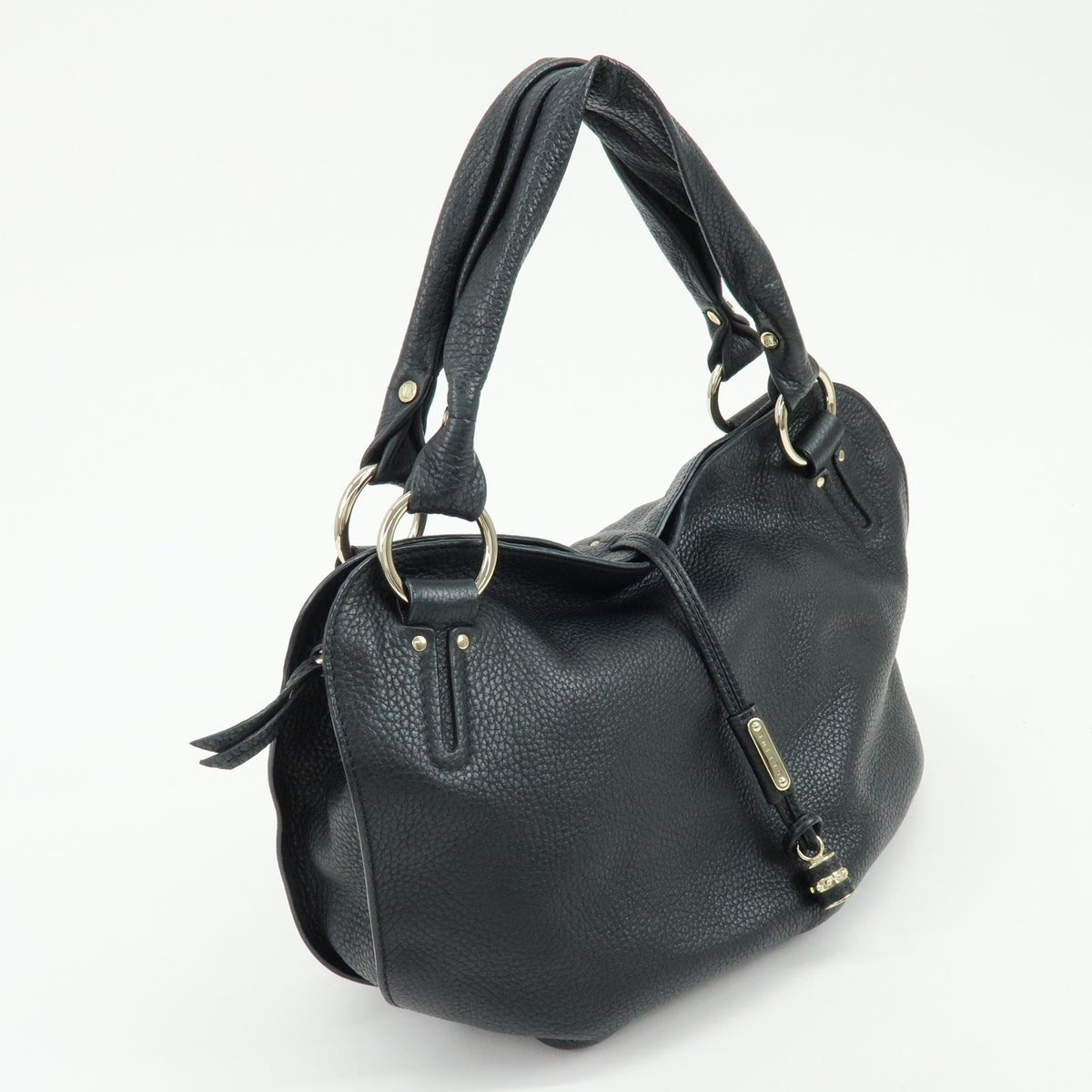 CELINE Bittersweet Leather Shoulder Bag Hand Bag Black