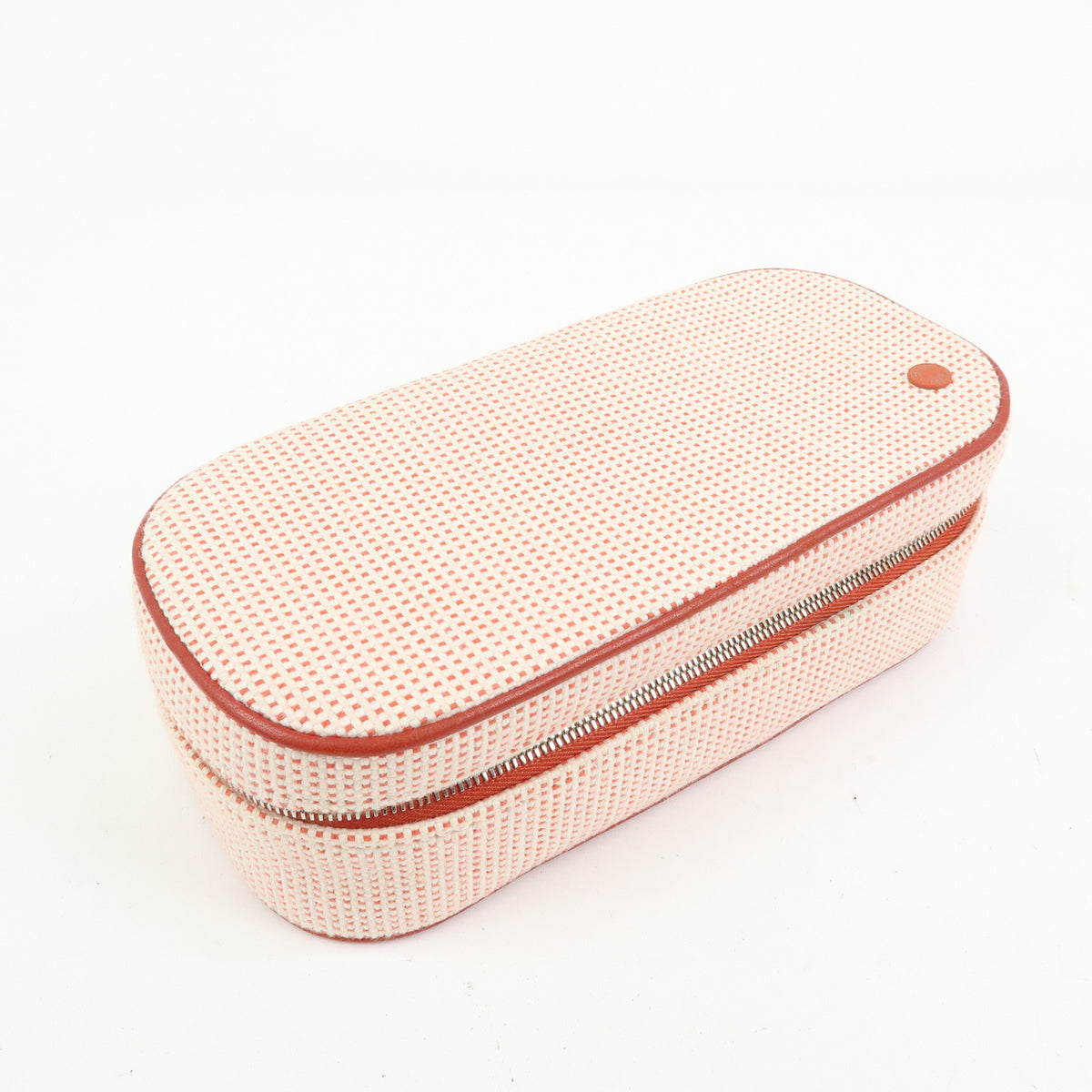 HERMES Toile H Escale Cosmetic Pouch Accesory Pouch Vermilion