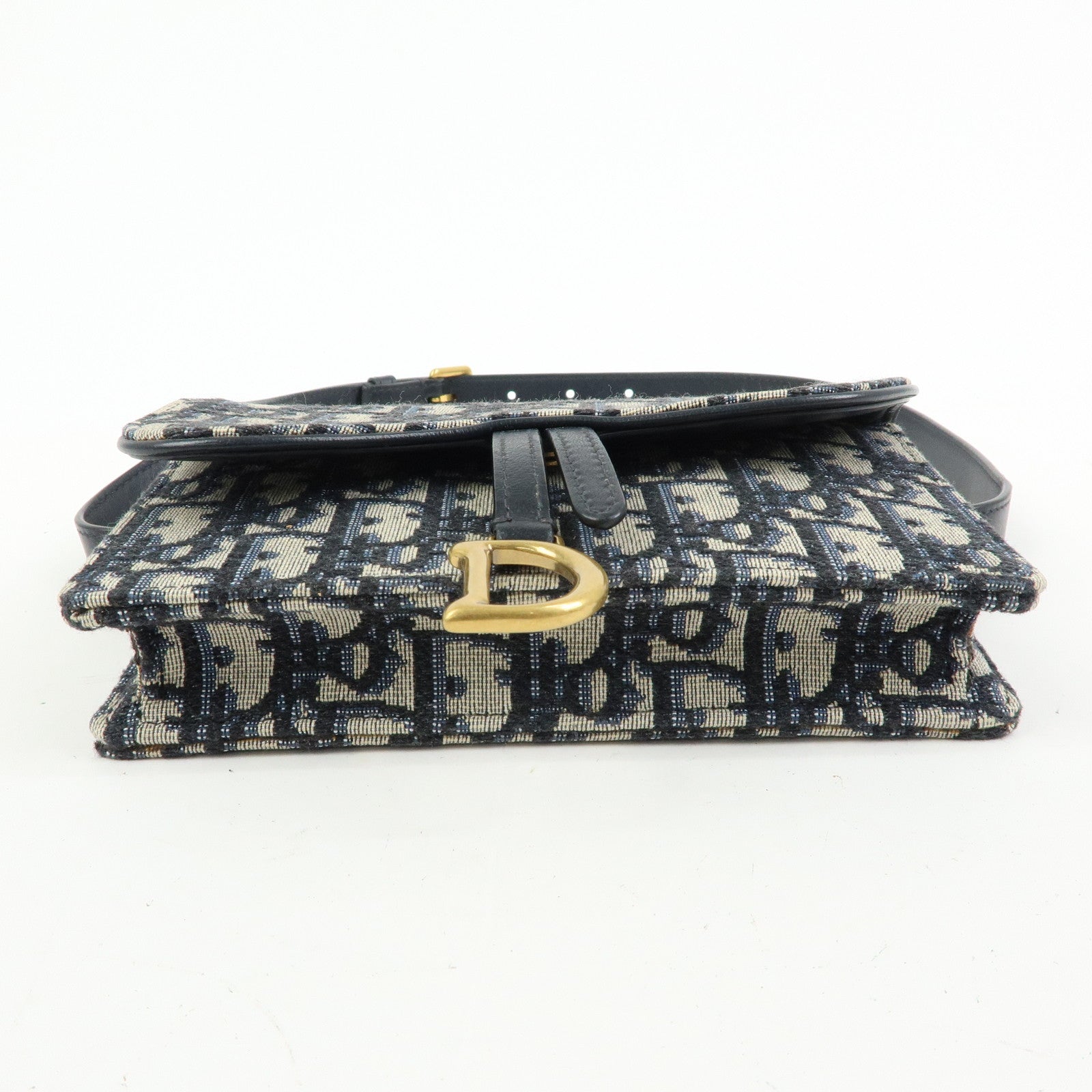 Christian Dior Saddle Trotter Canvas Waist Pouch Body Bag Navy