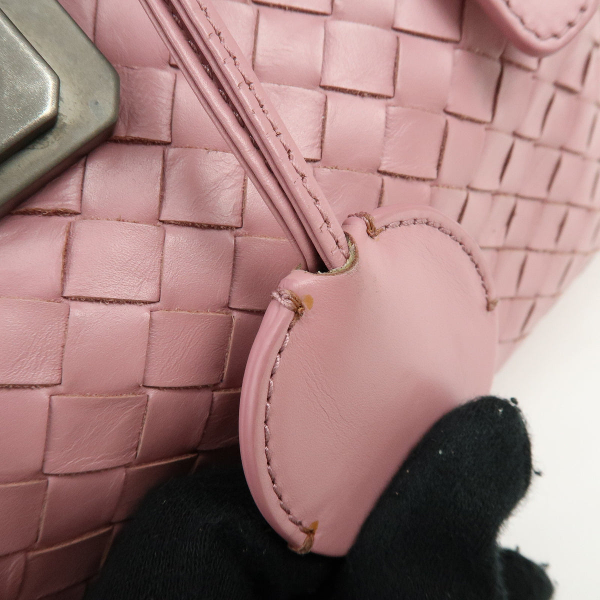 BOTTEGA VENETA Intrecciato Rome Leather 2Way Shoulder Bag Hand Bag Pink