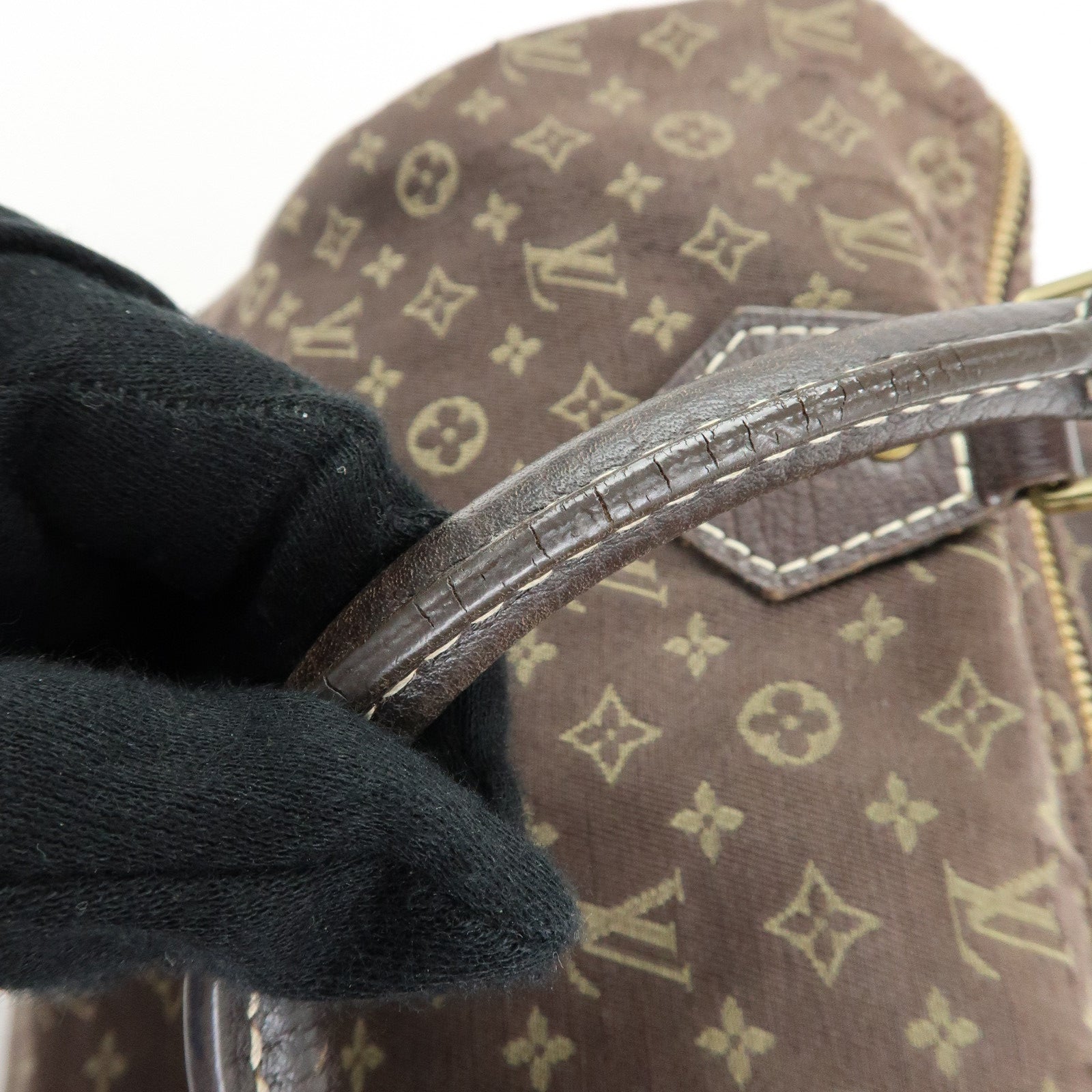 Louis Vuitton Monogram Mini Lin Speedy 30 Boston Bag Ebene M95224