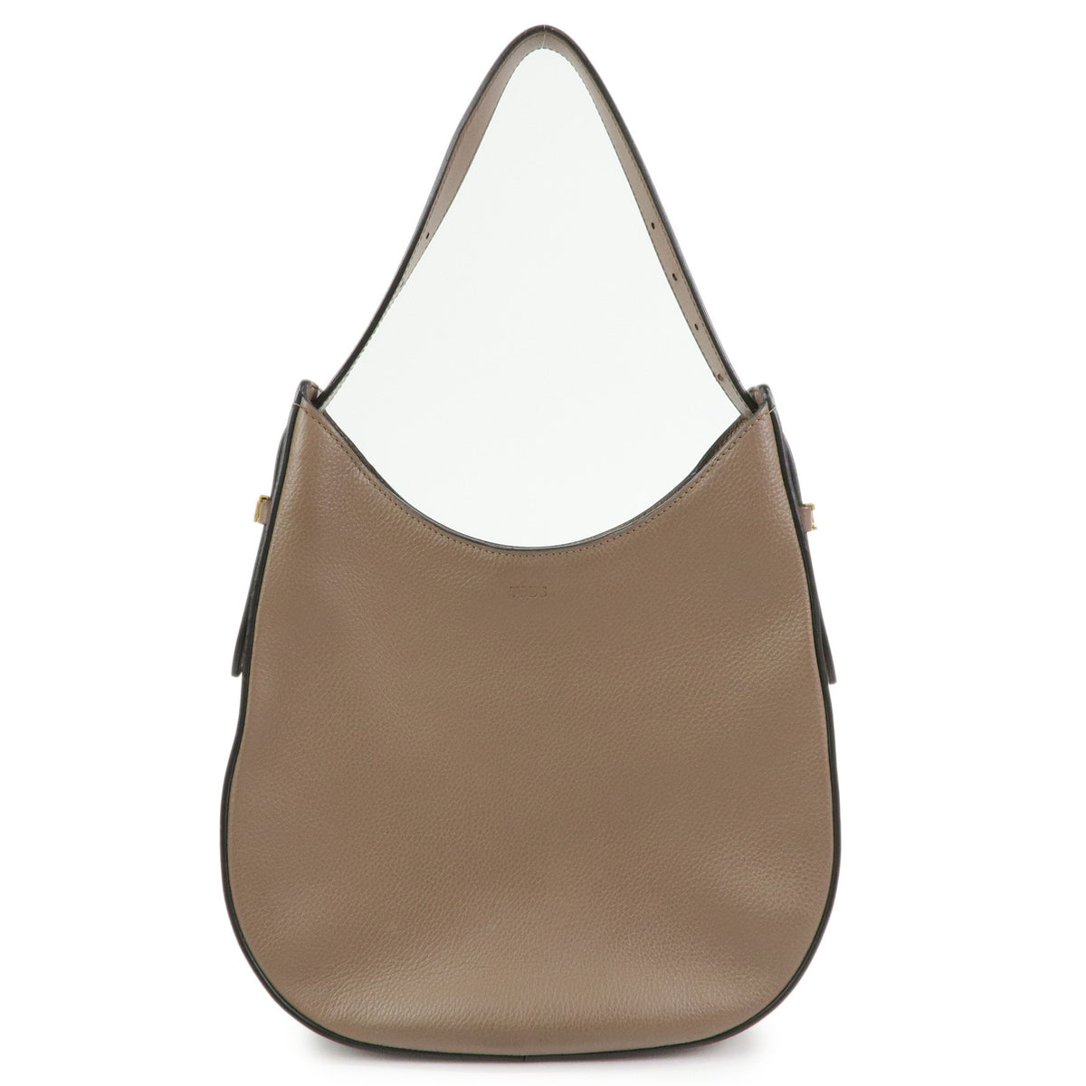TOD'S  Oboe Leather Shoulder Bag Hand Bag Taupe Brown
