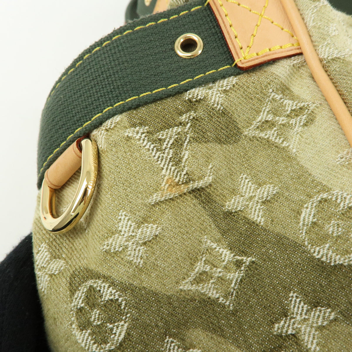 Louis Vuitton Monogramouflage Lys Denim Leather Boston Bag Green M95771