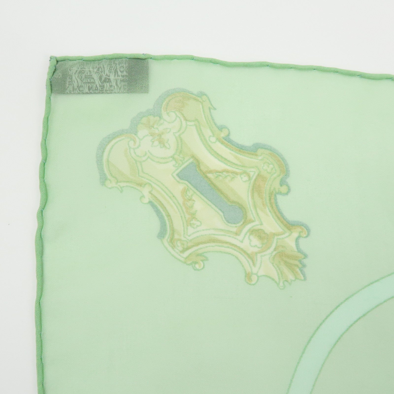 HERMES Carre 90 Silk 100% Scarf LES CLES THE KEYS RARE Light Green