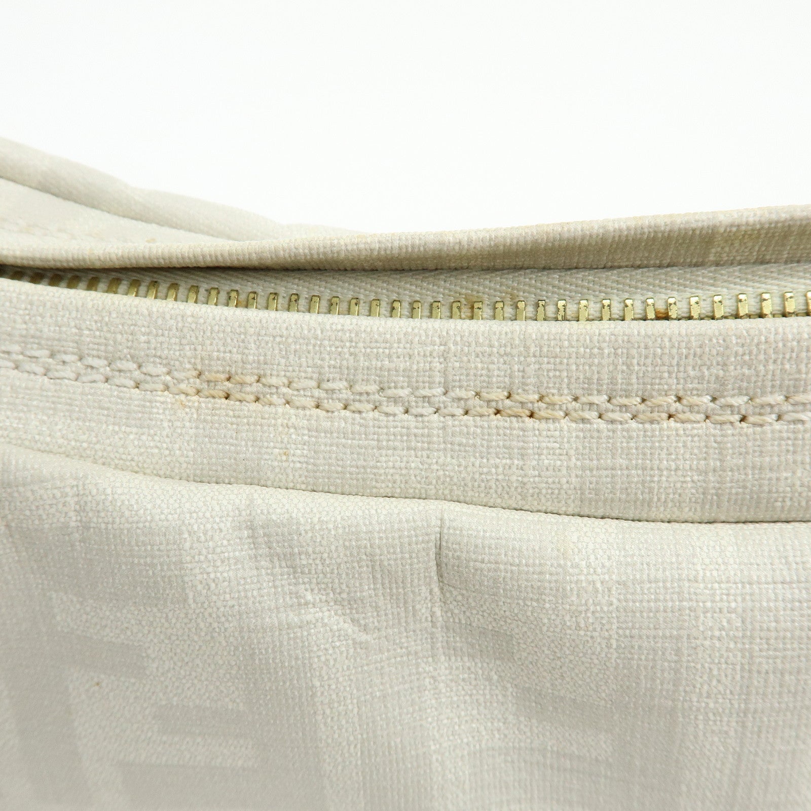 FENDI Zucca PVC Leather Shoulder Bag Hand Bag White 8BR448
