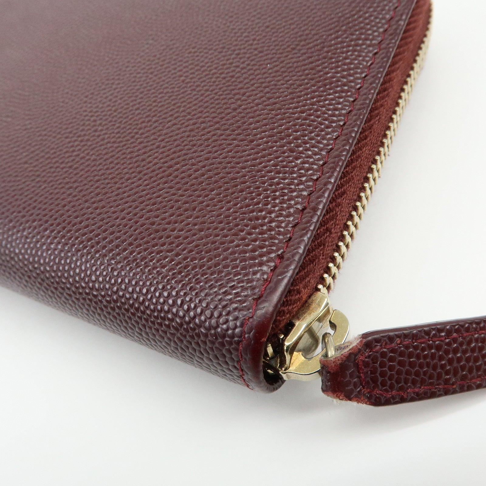 CHANEL Deauville COCO Mark Caviarskin Round Zippy Long Wallet A82281