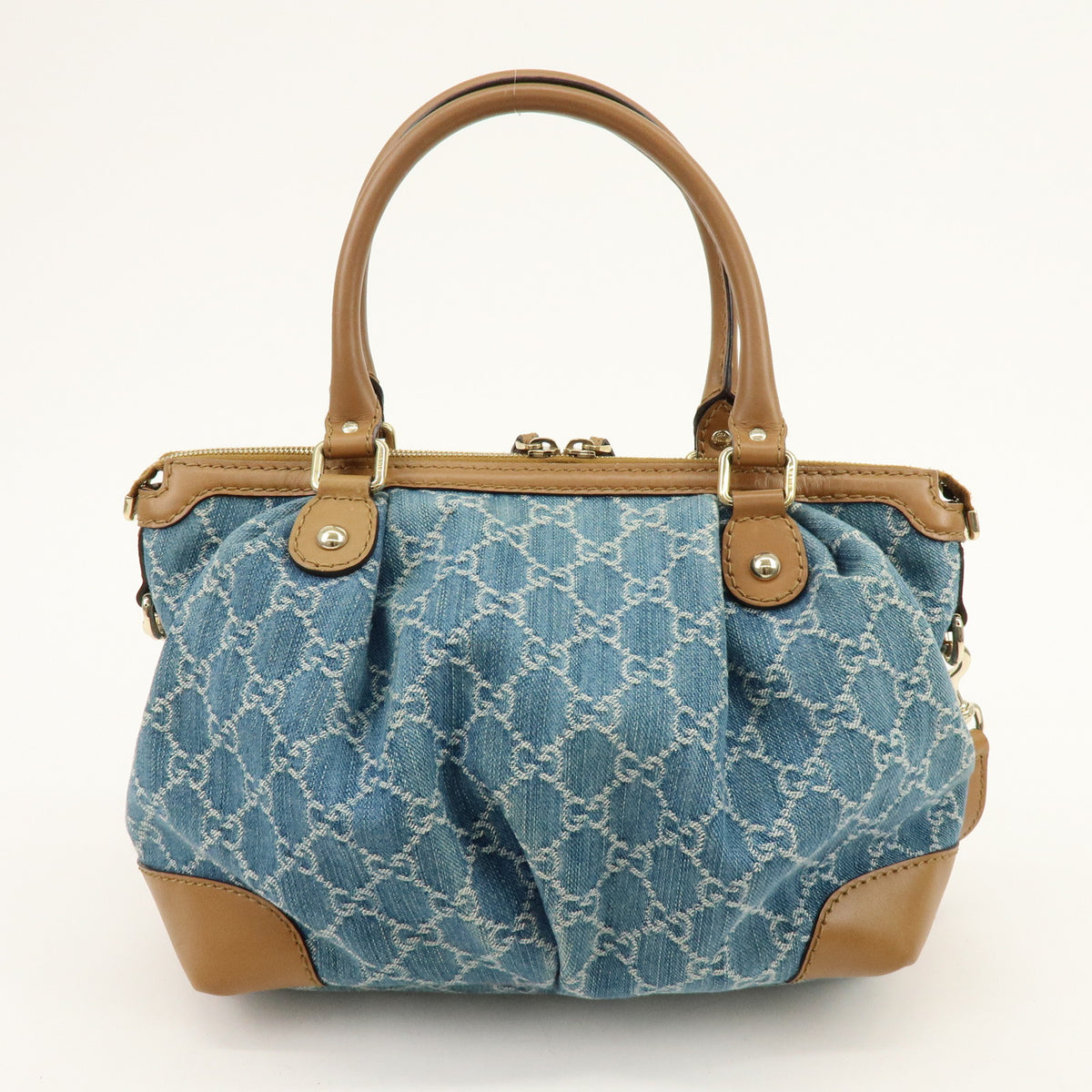 GUCCI Sukey GG Denim Leather 2Way Bag Shoulder Bag Blue 247902