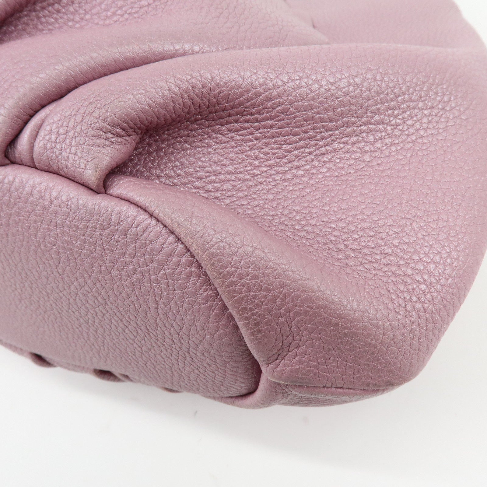 FENDI Selleria Leather Shoulder Bag Hand Bag Purple 8BR595
