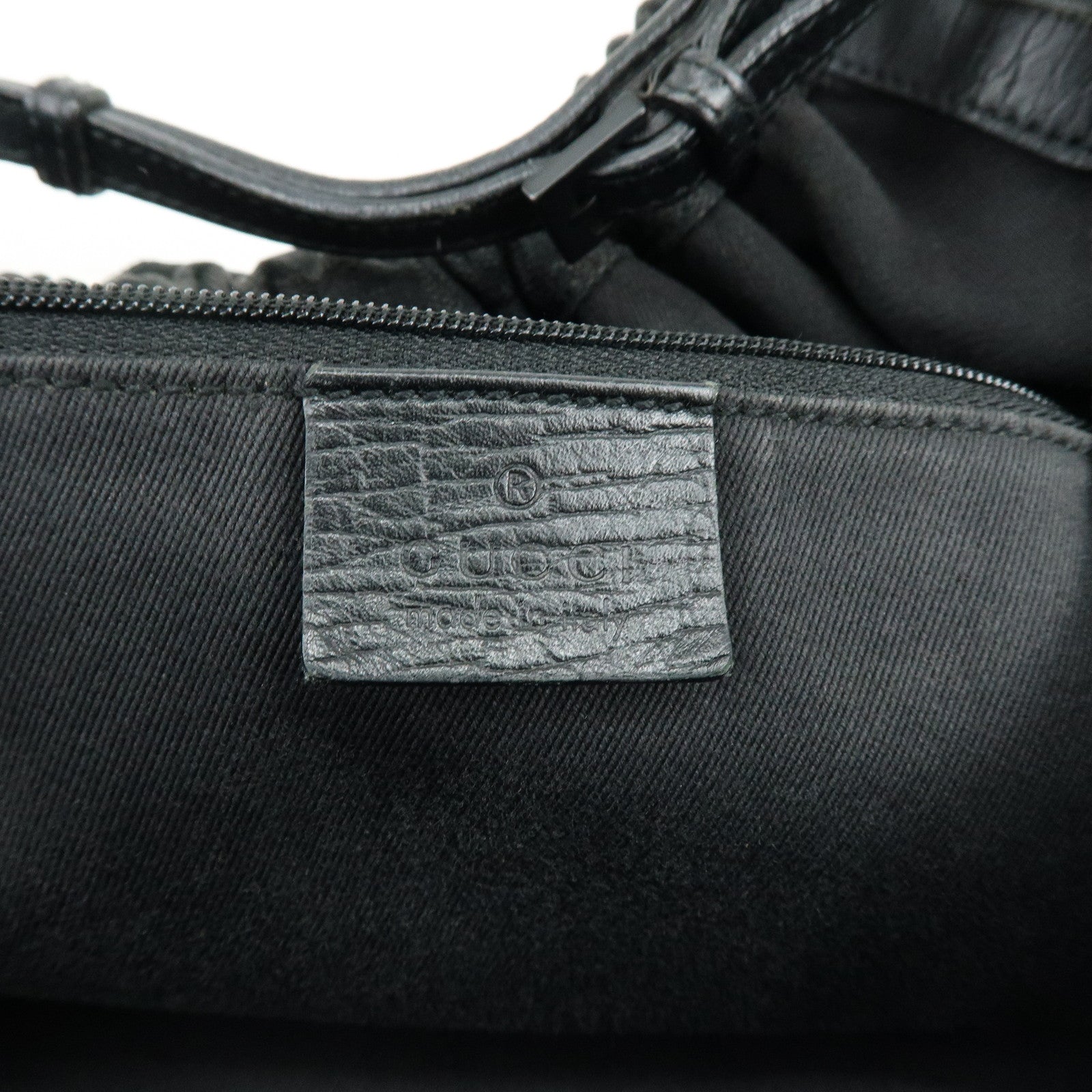 GUCCI GG Monogram Canvas Leather Tote Bag Hand Bag Black 76554