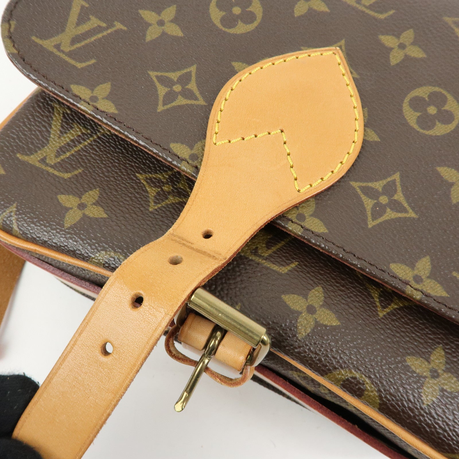 Louis Vuitton Monogram Cartouchiere MM  Shoulder Bag Brown M51253