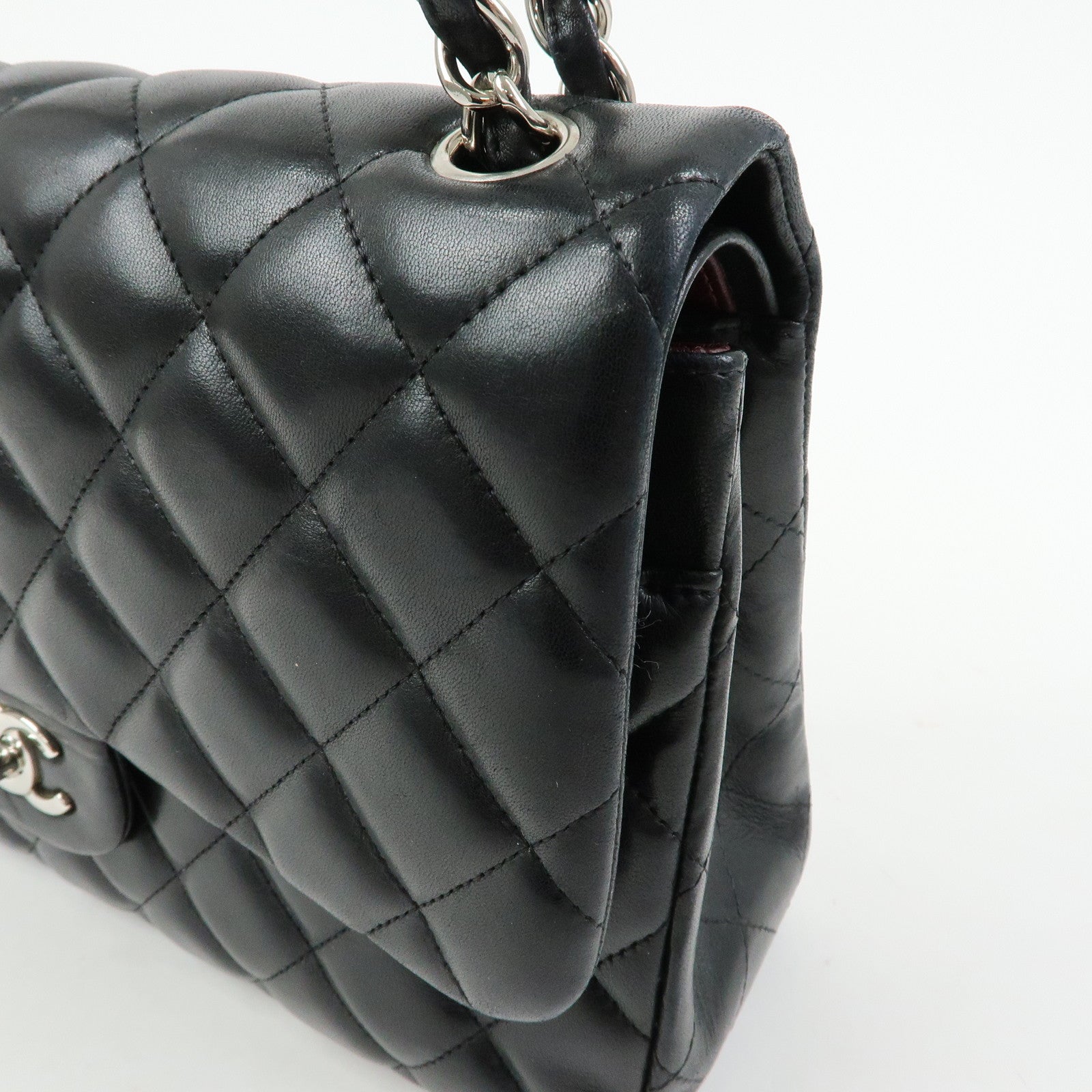 CHANEL Matelasse 30 W Flap Lamb Skin Chain Shoulder Bag A58600