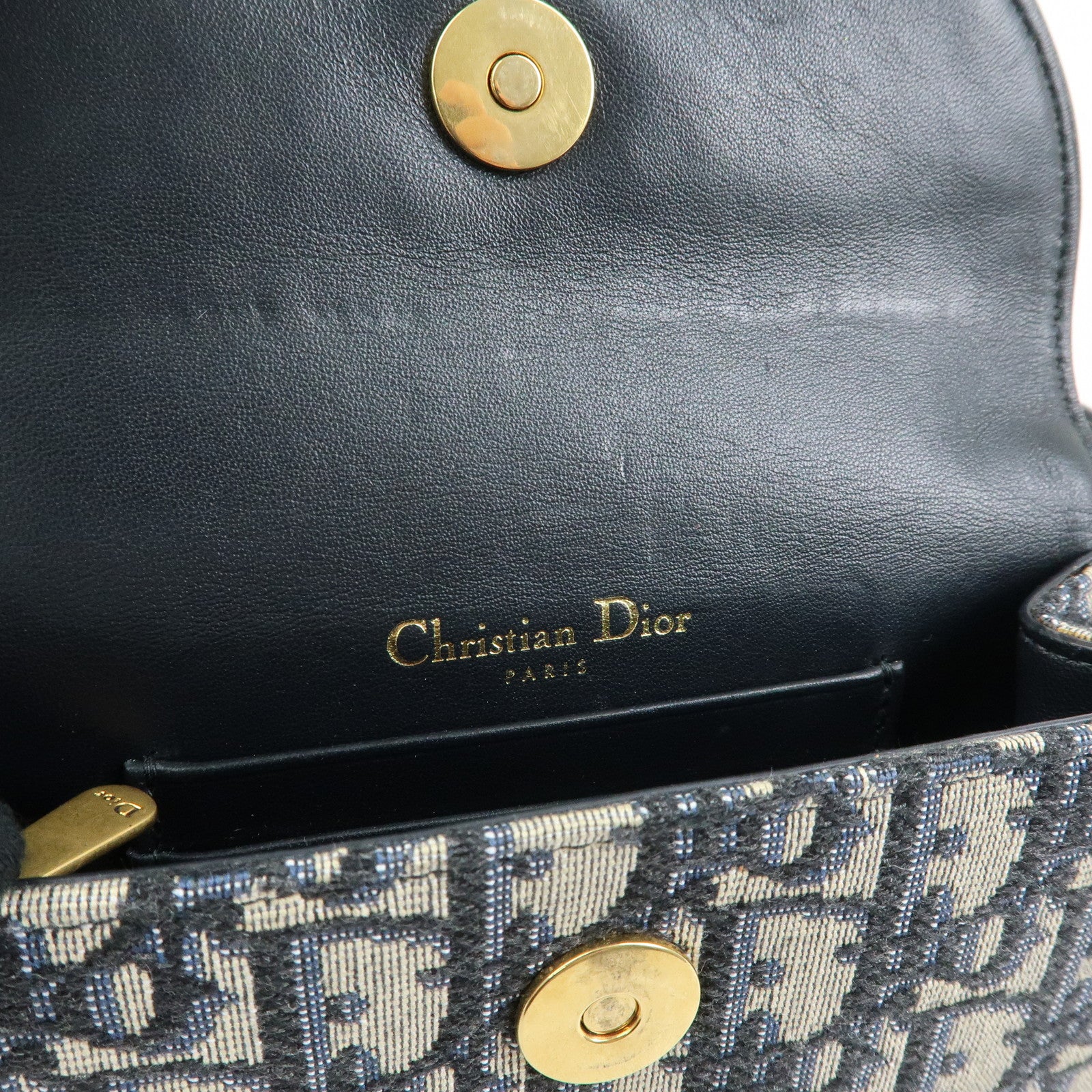 Christian Dior Saddle Trotter Canvas Waist Pouch Body Bag Navy