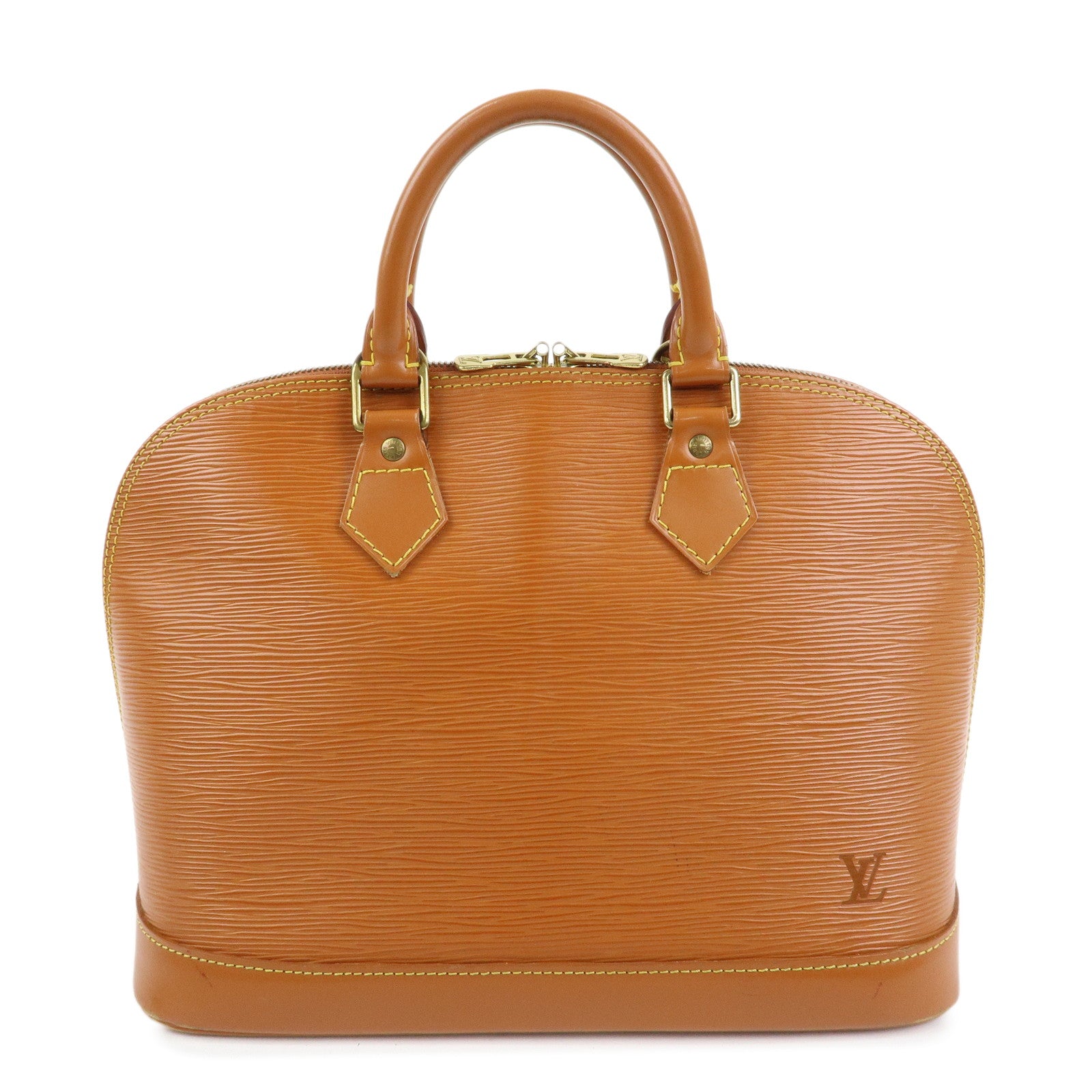Louis Vuitton Epi Alma PM Leather Hand Bag Zipang Gold M52148