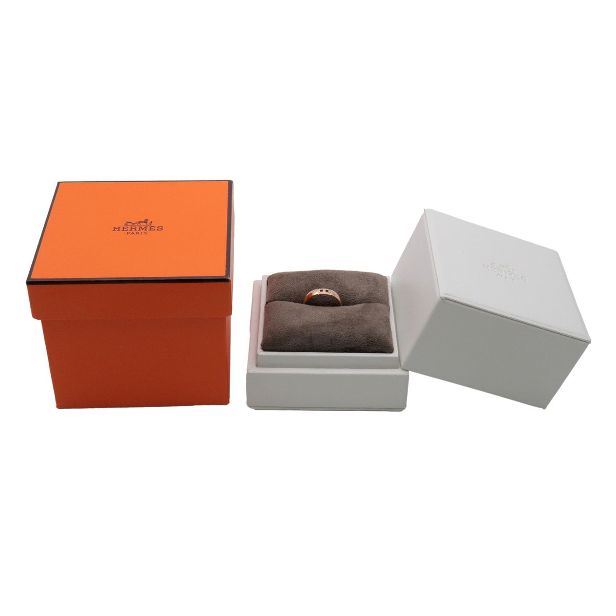 HERMES Ever Hercules 11P Diamond Ring K18 750PG #47 US4 EU47 HK8