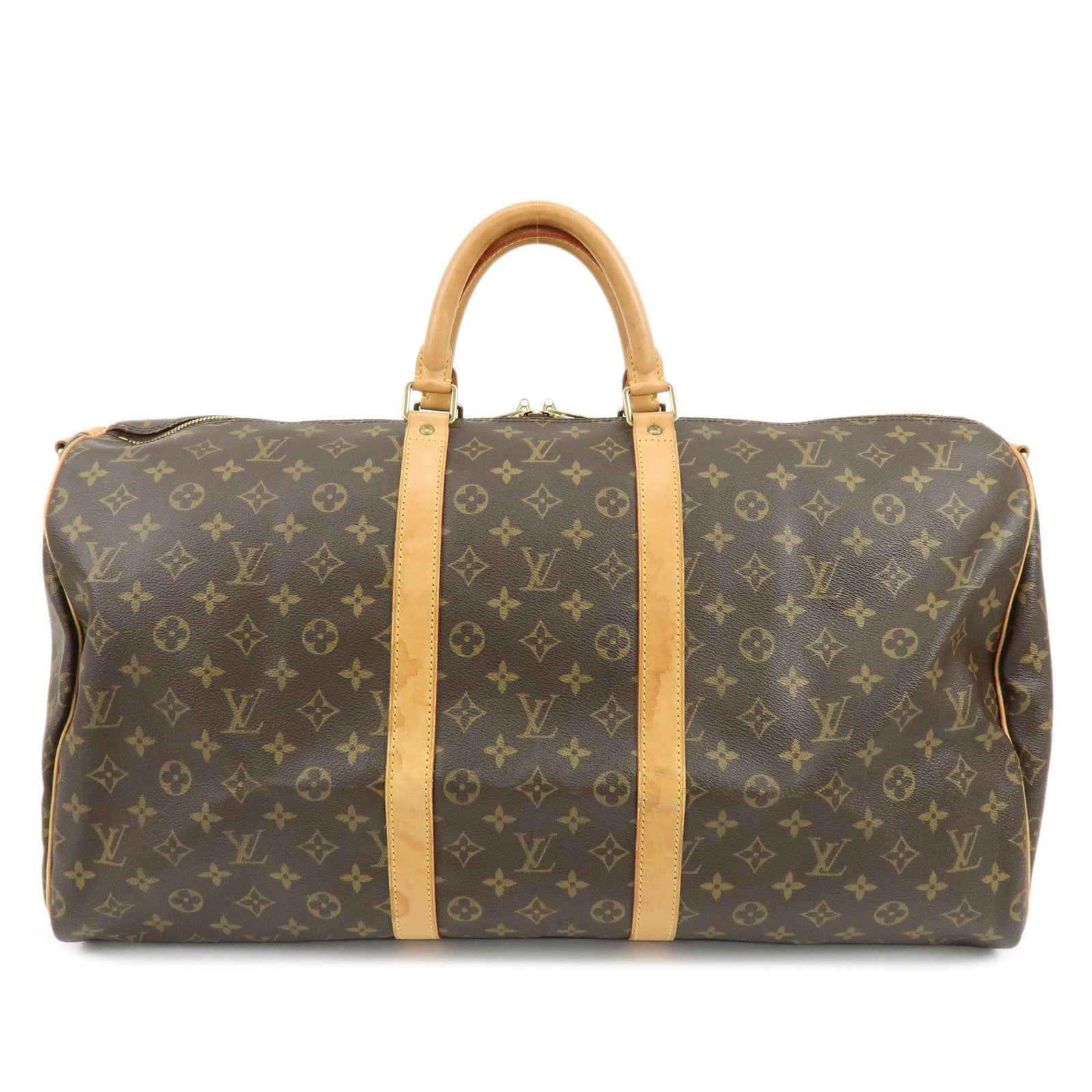 Louis Vuitton Monogram Keep All Bandouliere 55 Boston Bag Brown M41414