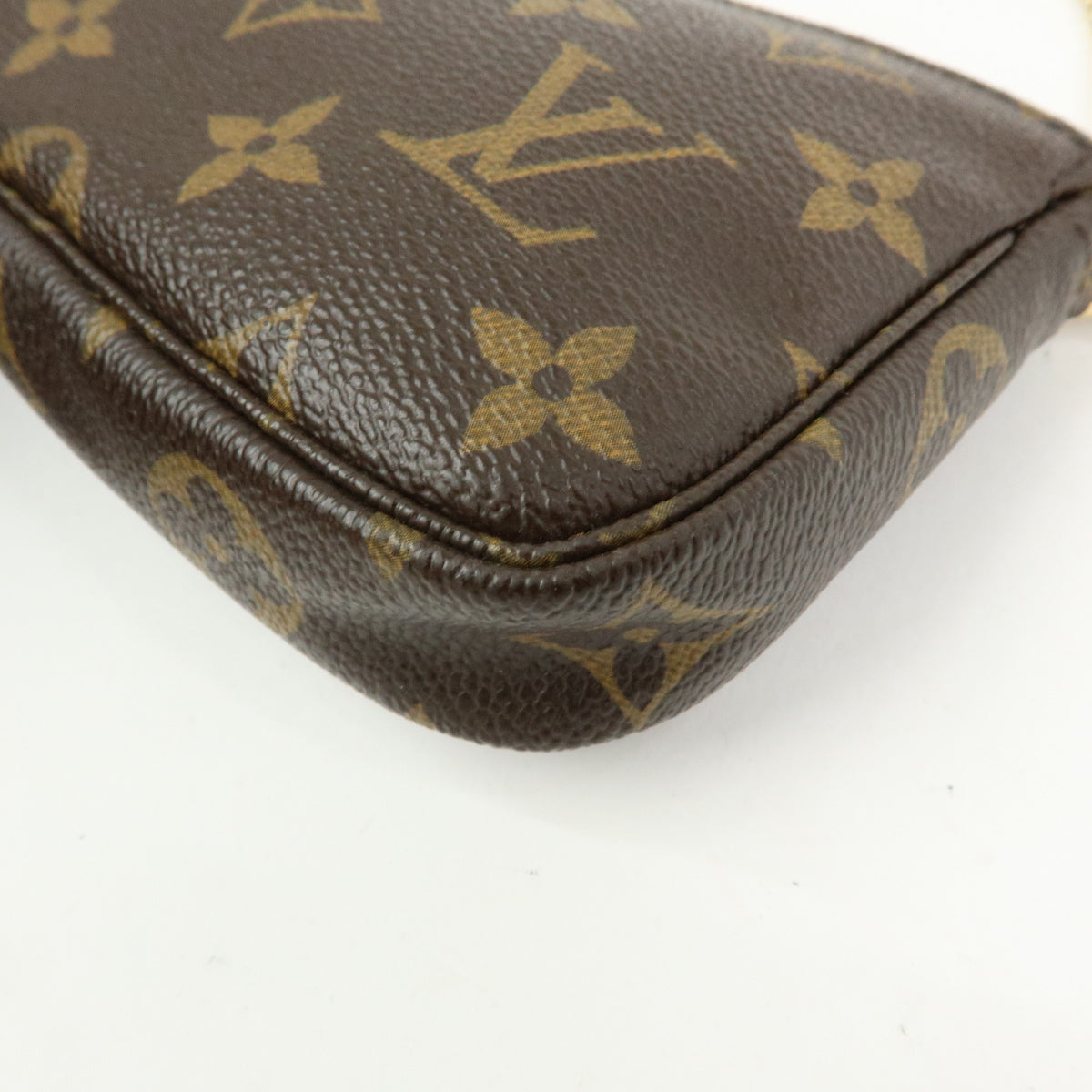 Louis Vuitton Monogram Mini Pochette Accessoires Hand Bag Brown M58009